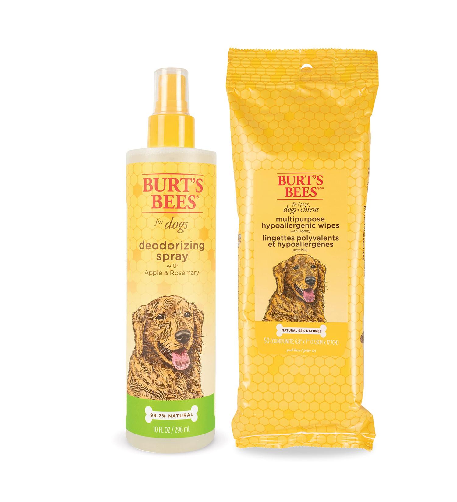 Burt's Bees For Dogs Multipurpose Grooming Wipes & Deodorizing Spray Set - Pet Cleaning Essentials - Buy Online on GoSupps.com