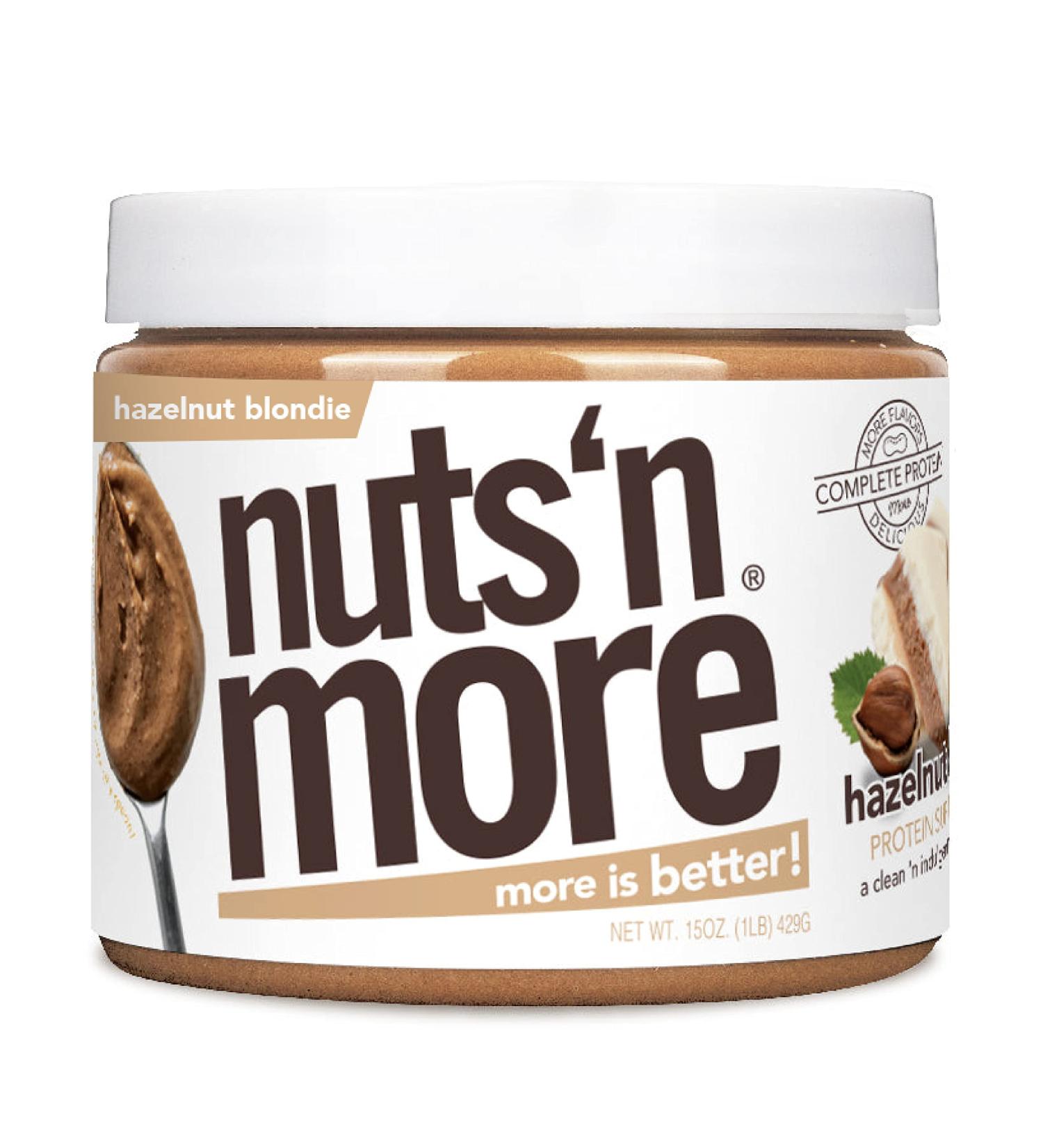 Nuts N More Hazelnut Blondie Spread - All Natural Keto Snack Low Carb Gluten Free High Protein Nut Butter (15 oz - Buy Online on GoSupps.com