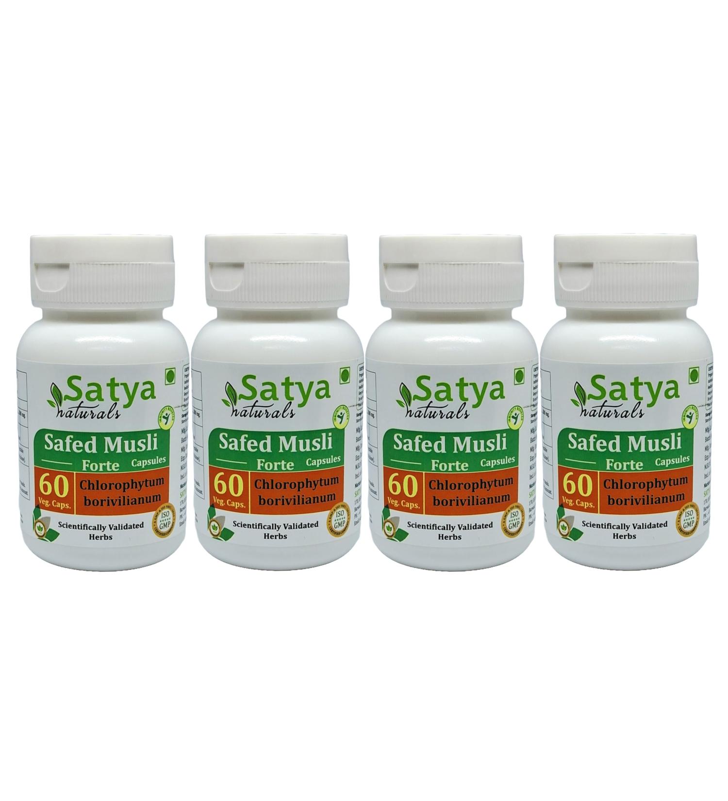 Safed Musli Capsule 500 mg. 60 Count (Chlorophytum arundinaceum) (Pack of 4) - Buy Online on GoSupps.com