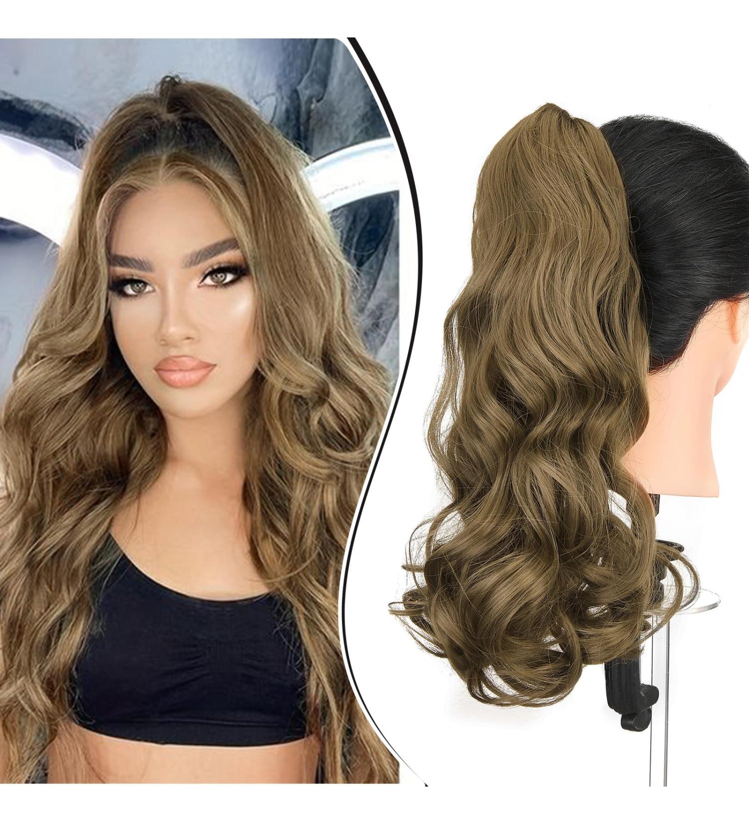 Dcbaboo 18inch Claw Clip in Ponytail Hair Extensions Long Wavy Ponytail Extension Curly Synthetic Pony tails Natural Wave One Piece Hairpiece Fake Ponytail for Women Golden Brown 18 inch 150g Golden Brown - Buy Online on GoSupps.com