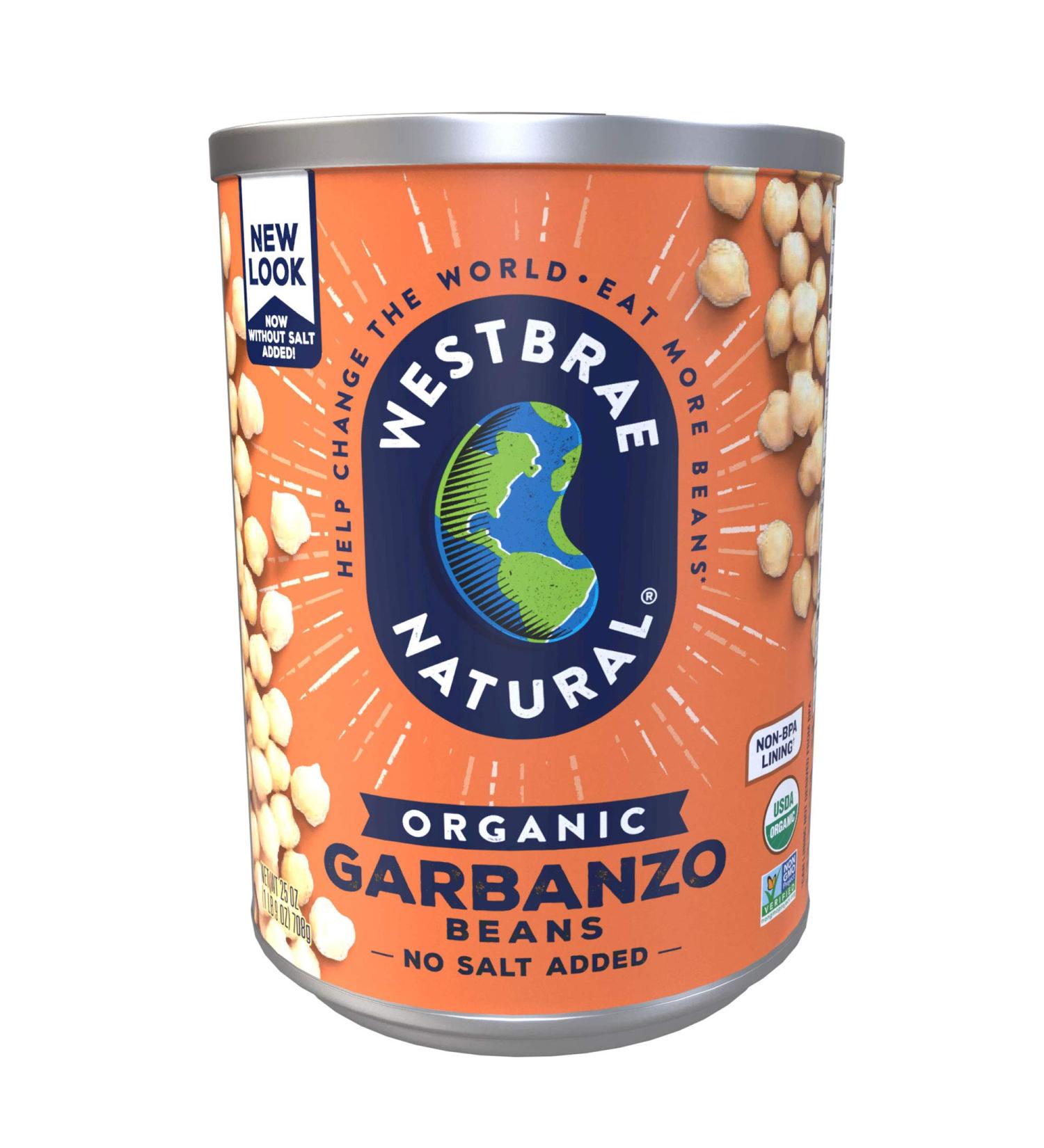 Westbrae Natural Organic Garbanzo Beans 25 oz - No Salt Added, Pack of 12 - Buy Online on GoSupps.com