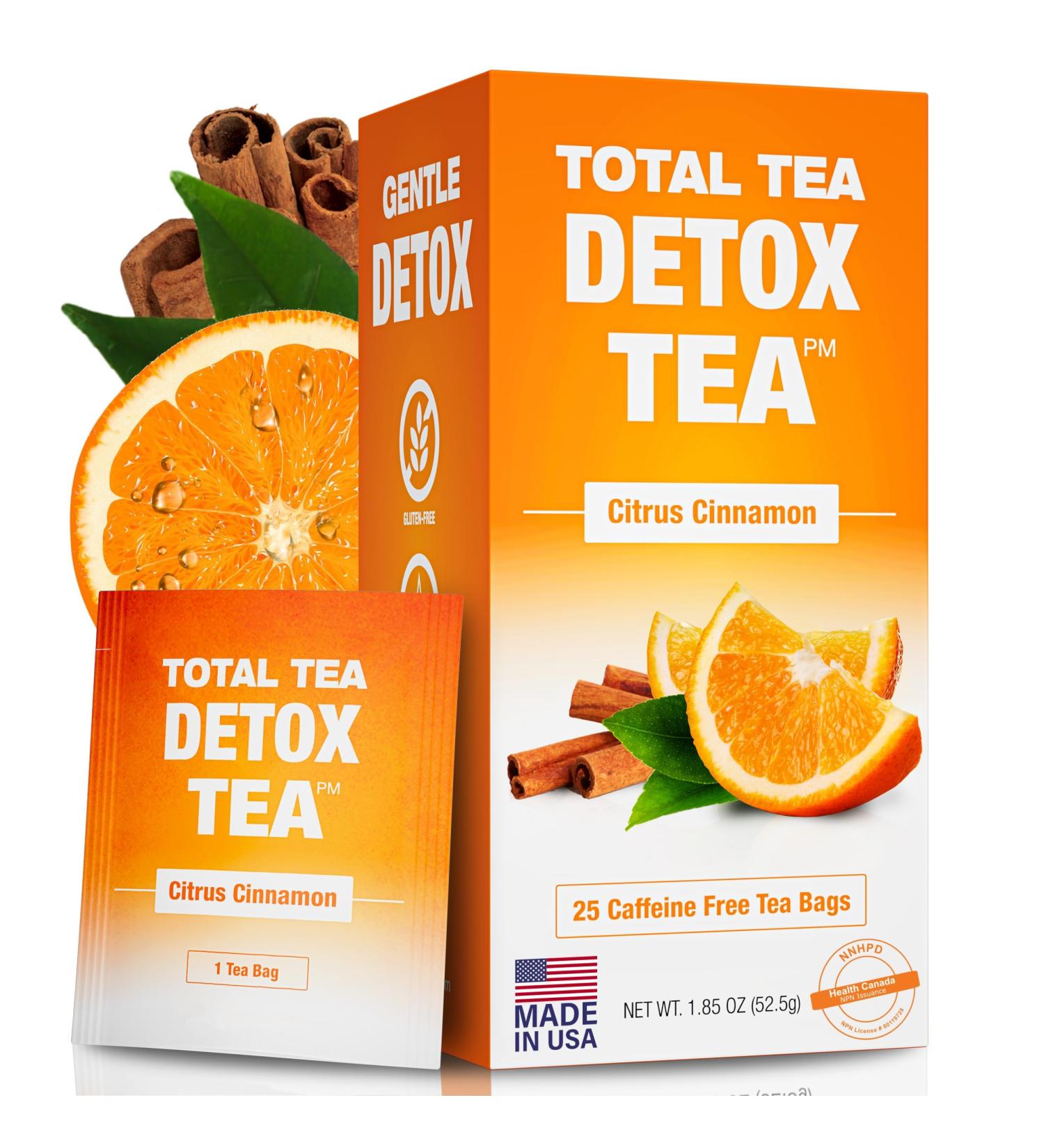 Total Tea Citrus and Cinnamon Detox Tea 25 Herbal Tea Bags - Buy Online on GoSupps.com