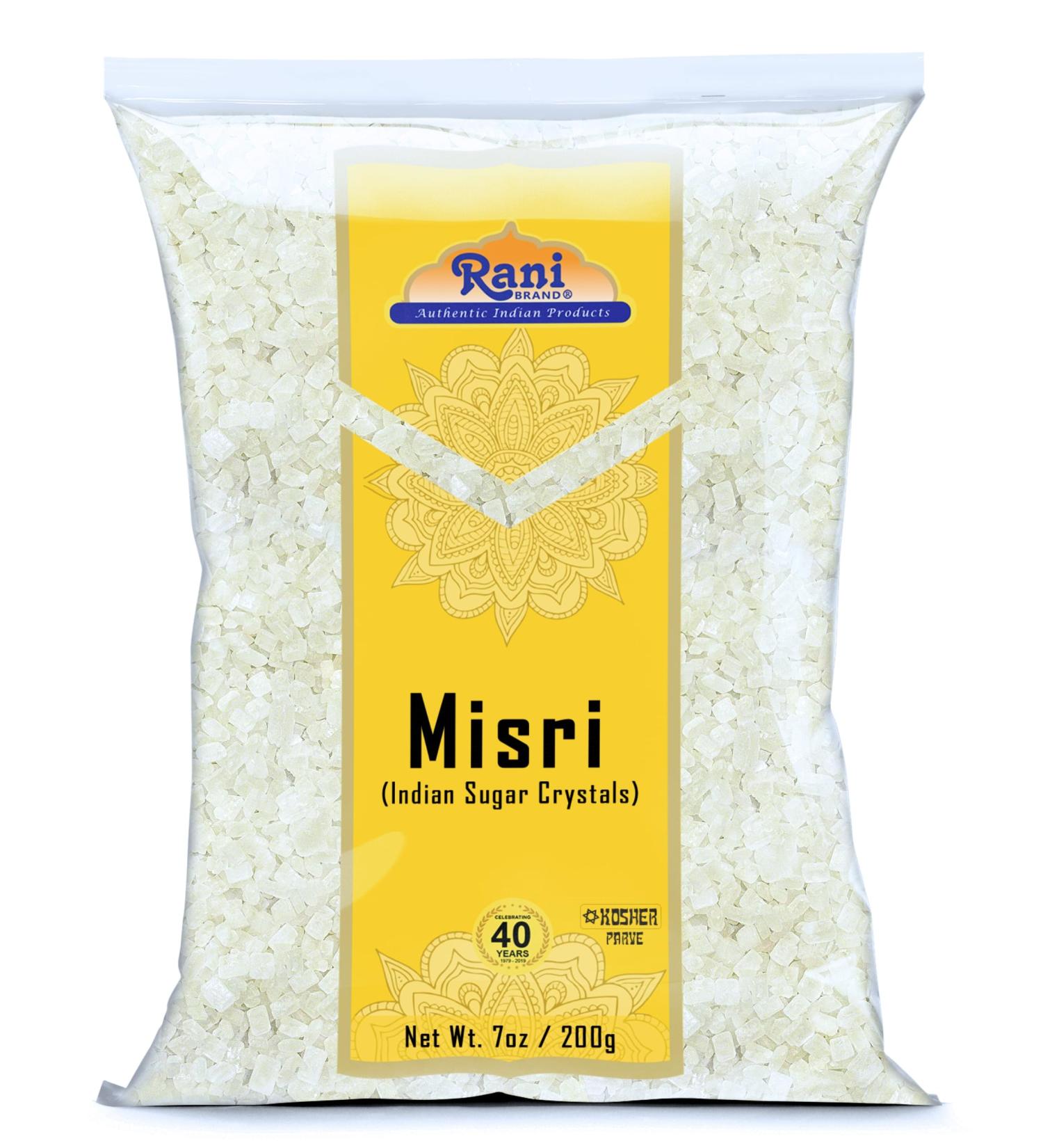 Rani Misri (Indian Sugar Crystals) 7oz (200g) - Natural, Gluten-Free, Vegan | Indian Origin Misri (Rock Sugar) 7oz (200g) - Buy Online on GoSupps.com