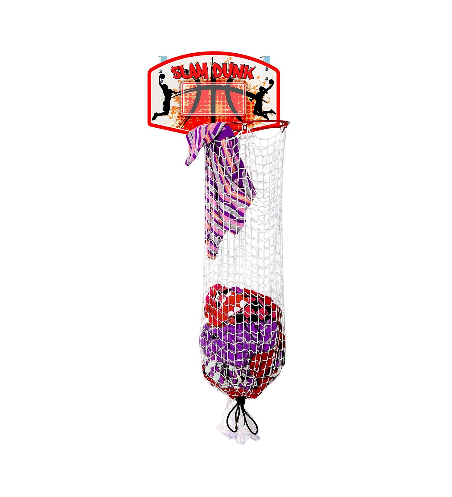 Bundaloo Slam Dunk Basketball Hamper - 2-in-1 Hanging Hoop/Laundry Bin - Boys & Girls Room Decor Gift - Buy Online on GoSupps.com