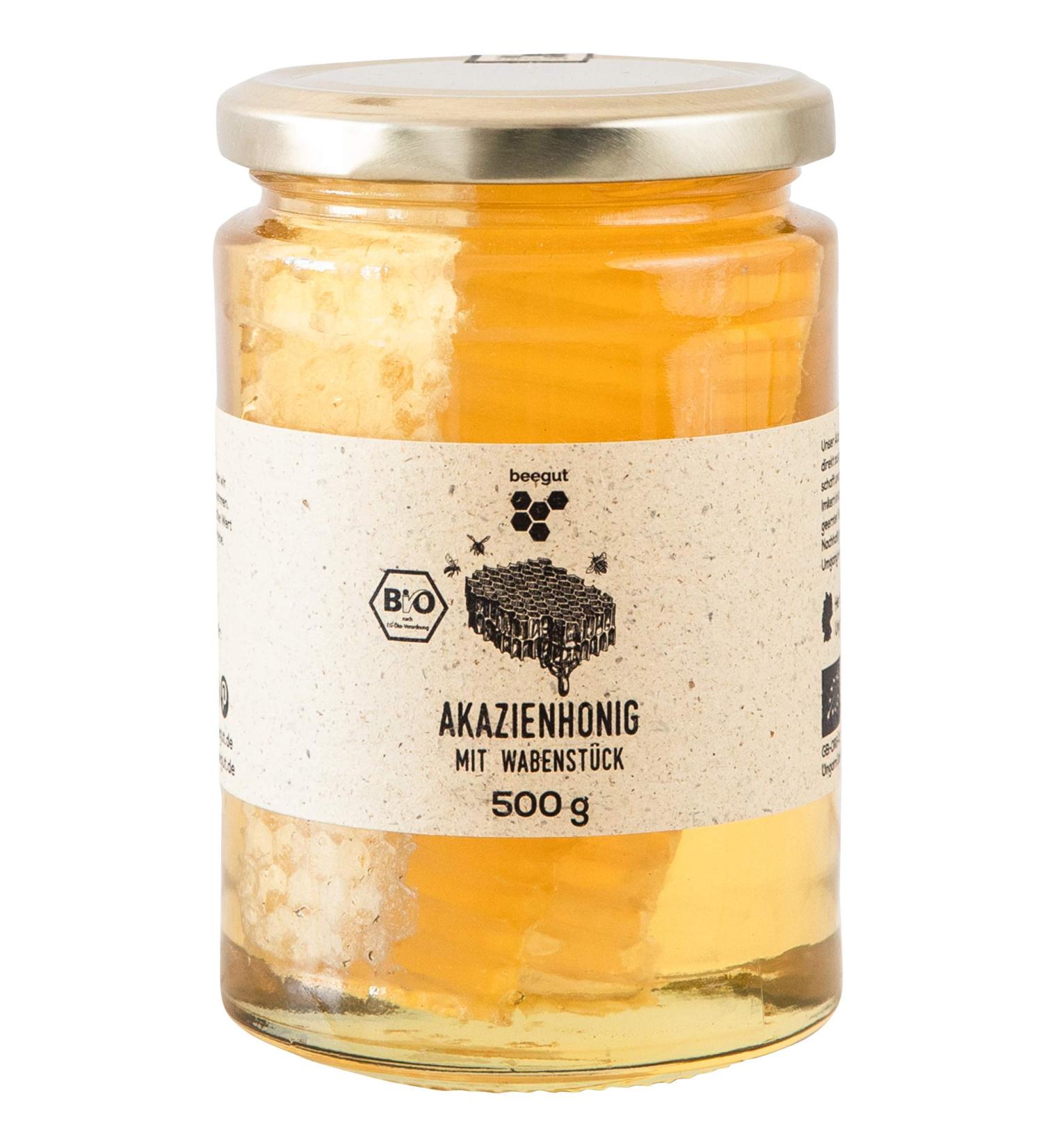 Buy Organic Acacia Honey with Honeycomb - 500g Pure & Natural Beehive Delight - Buy Online on GoSupps.com