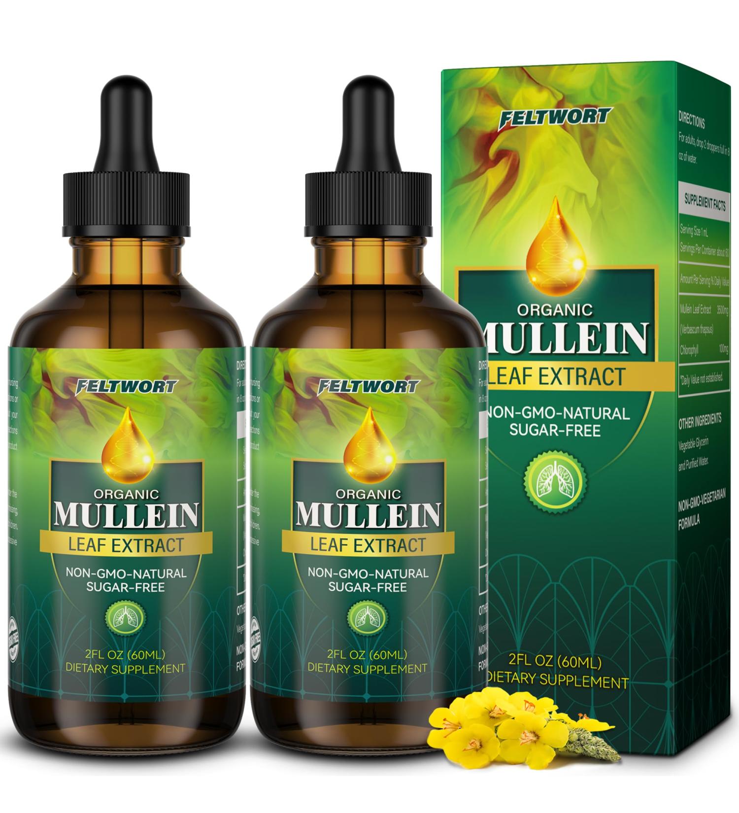 Mullein Drops - Lung Cleanse - Leaf Extract - Powerful Mullein for Immune Support Detox & Respiratory Support - Herbal Supplements - 4 Oz-13