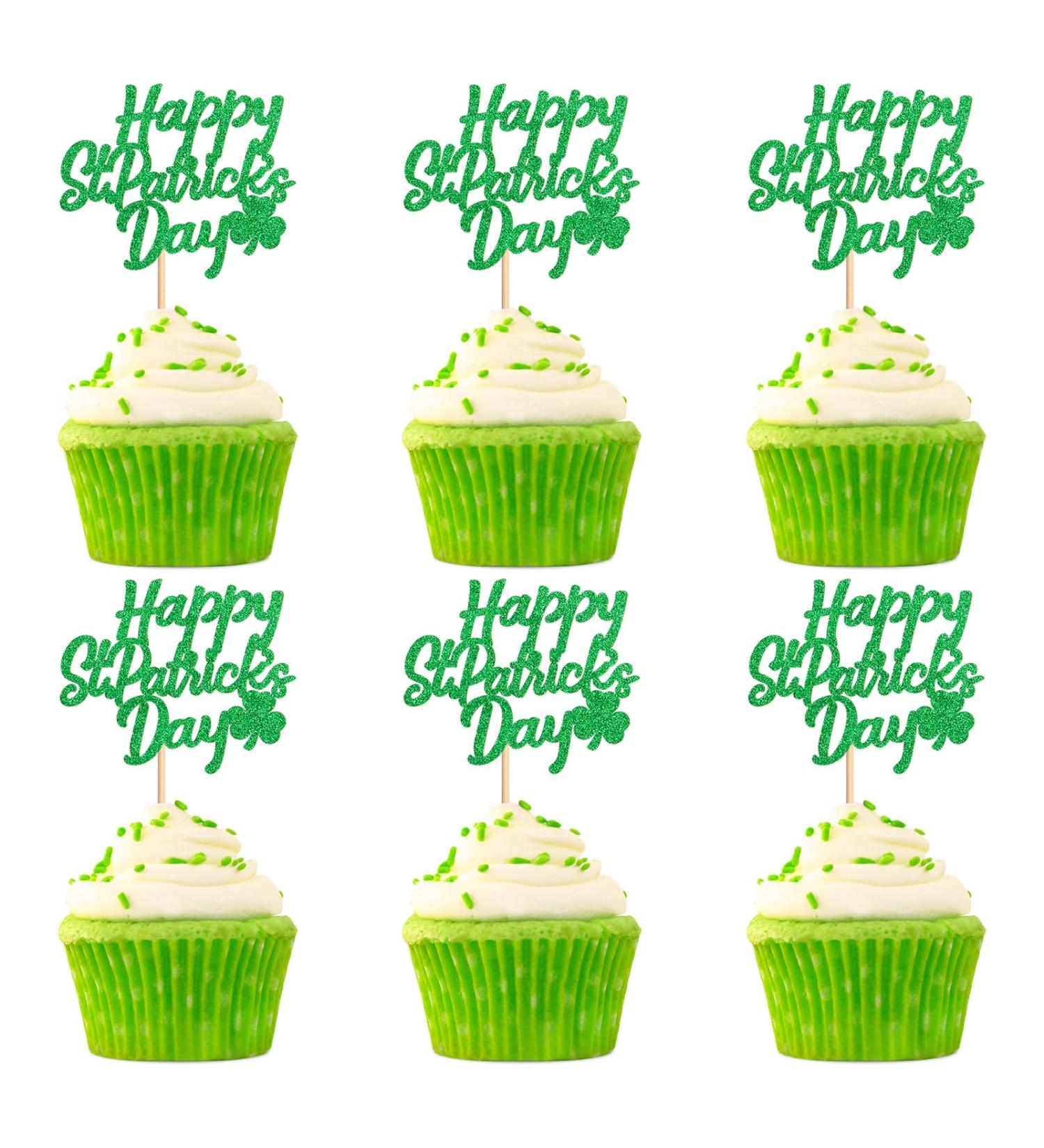 Keaziu 24 Pack Happy St. Patrick's Day Cupcake Toppers Lucky Four Leaf Shamrock Hat Cupcake Picks For Irish Festival Baby Shower Birthday Party Supplies Decoration 4 Black-12-new - Buy Online on GoSupps.com