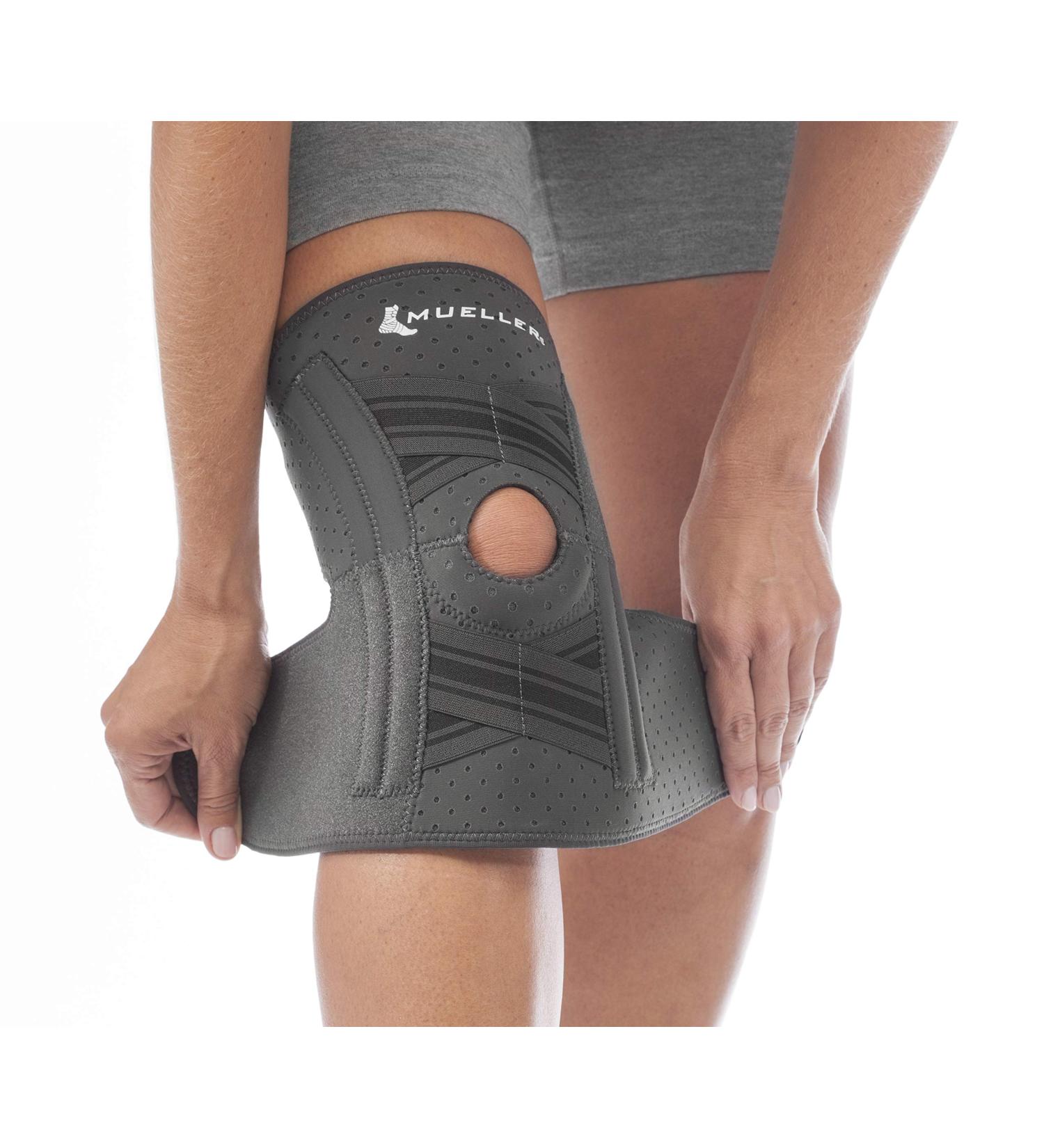 Mueller Comfort Plus Hinged Knee Brace - Gray Medium/Large - Side Stabilizers - Buy Online on GoSupps.com