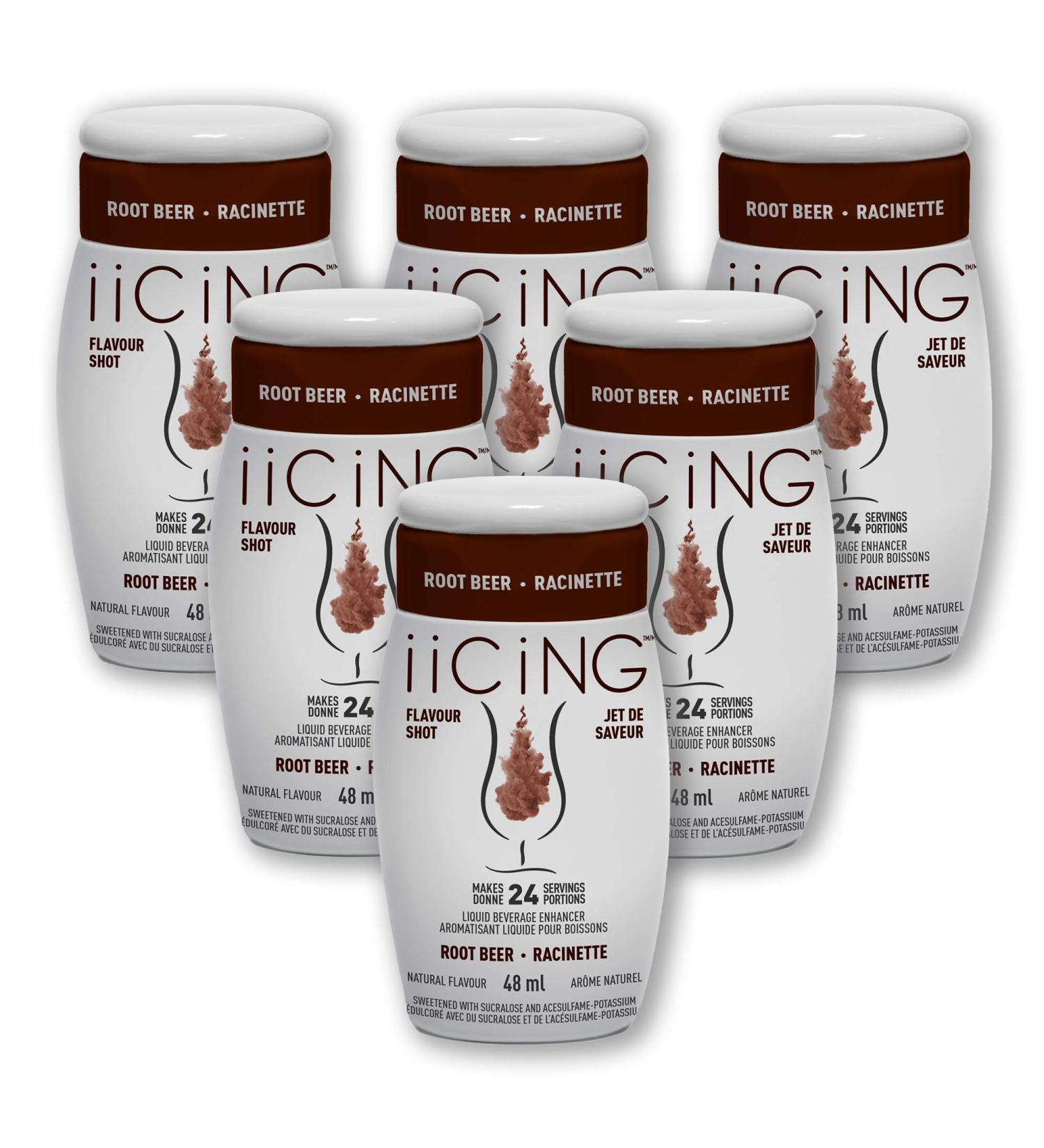 iiCiNG Flavour Shot Root Beer All Natural flavours | Zero Calories | 1 bottle | 48ml | 24 servings | You re in control of your own flavour | All you need to do is squirt | 6 pack Root Beer - ca 48 ml (Pack of 6) - Buy Online on GoSupps.com
