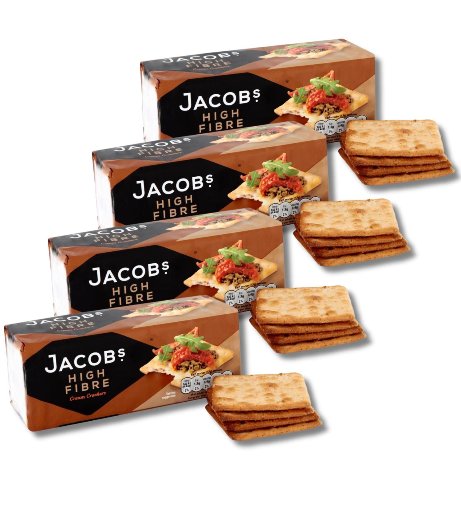 Jacobs Crackers Biscuits Multipack - Jacob's Cream Crackers High Fibre 200g Pack of 4 Bundled By The Great British Kitchen | Crackers for Cheese - Buy Online on GoSupps.com