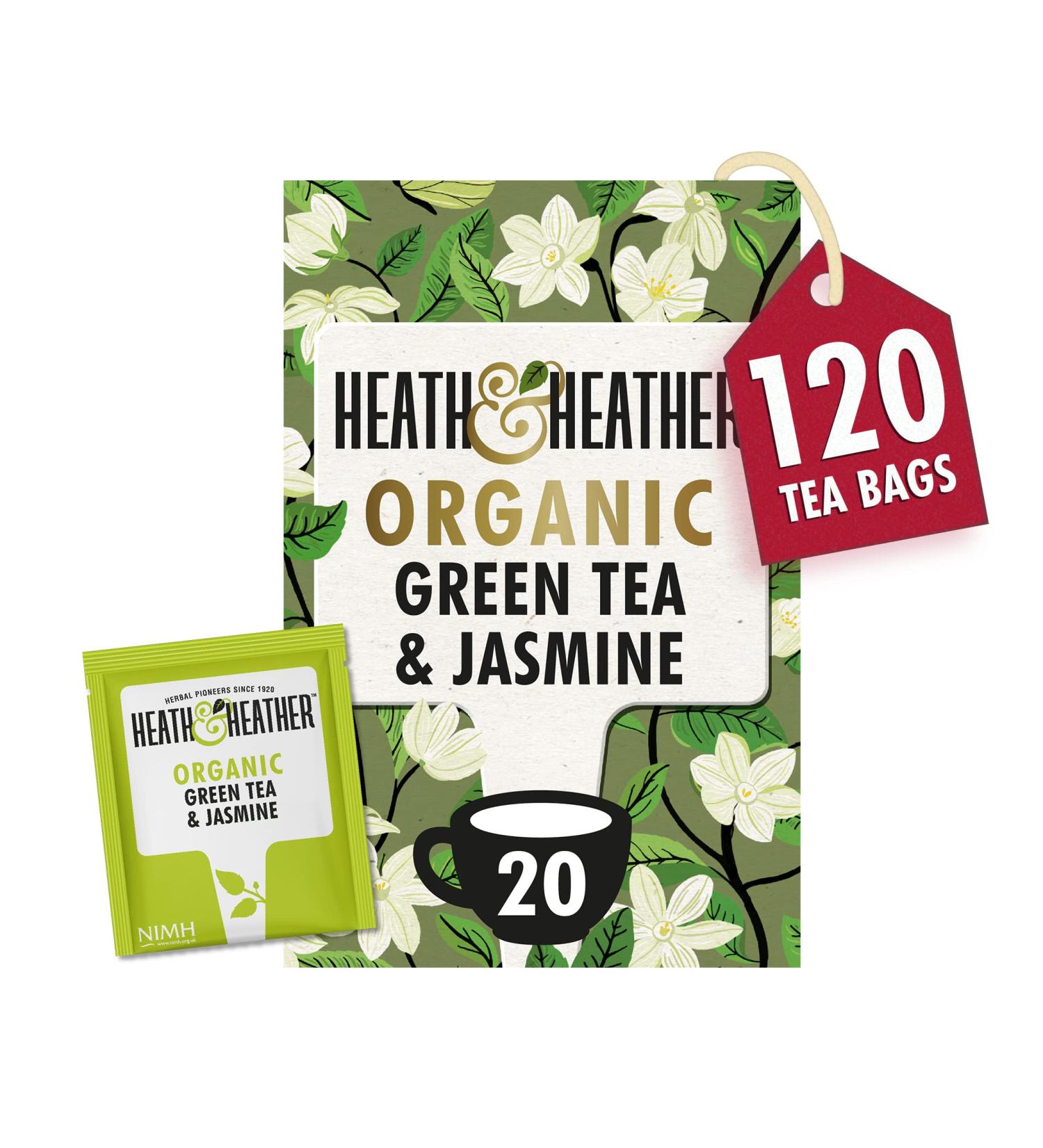  Heath & Heather Heath And Heather TE230 Pack of 6 x 20 Green and Jasmine Tea Bags - Buy Online on GoSupps.com