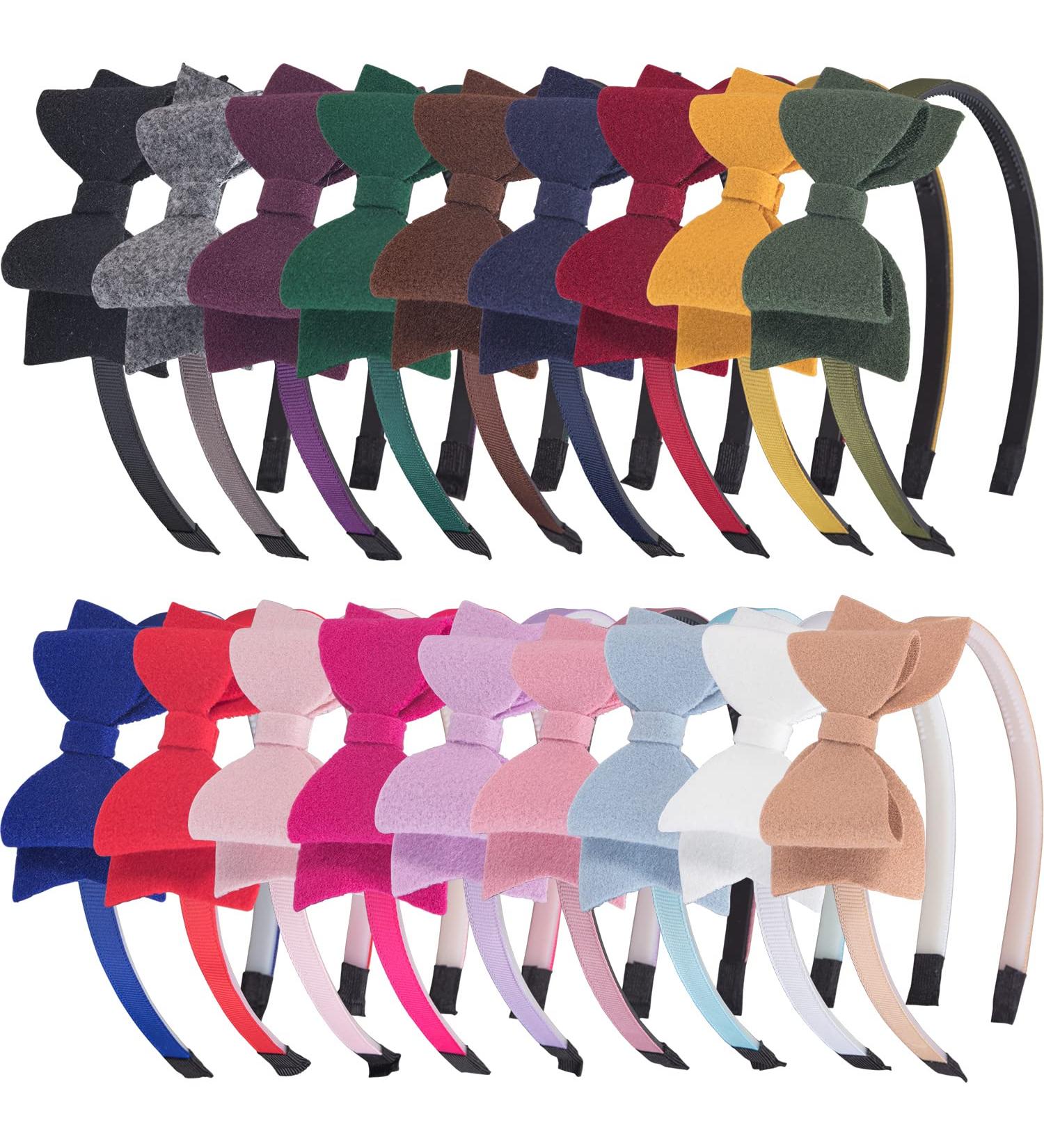 XIMA 18PCS Felt Woolen Fabric Hair Bows Headbands for Girls, Kids, Teens, Toddlers, and Women - Buy Online on GoSupps.com