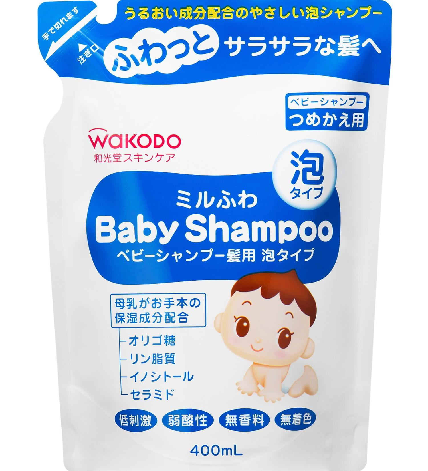 Wakodo Wakodo Japan Fuwa Mill Refill Baby Shampoo Hair Foam Type 400 ml