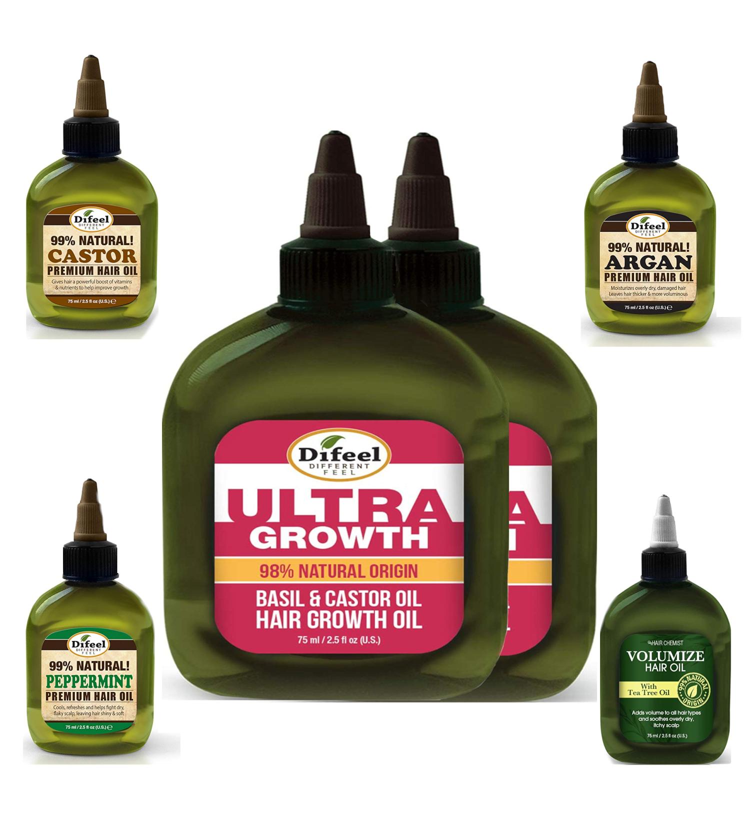 Difeel Ultra Hair Growth 6-Piece Deluxe Hair Oil Gift Set - Nourish, Strengthen, and Stimulate Hair Growth - Buy Online on GoSupps.com