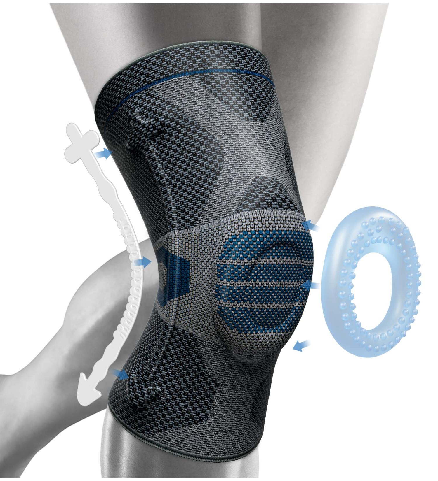 NEENCA Professional Knee Support Compression Sleeve with Patella Gel Pad & Side Stabilizers - Navy Blue | Pain Relief, Running, Workout, Arthritis | Upgraded Version - Size S - Buy Online on GoSupps.com