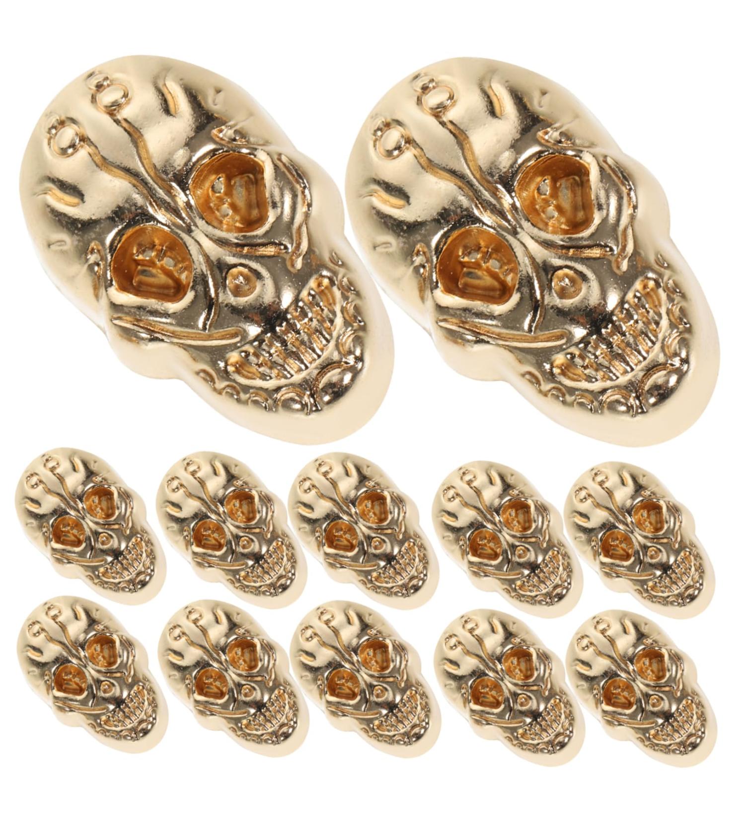 Abaodam 20pcs Rivets Crafting Studs Crafting Rivet Kit Studs Punk Skull Head Belt Halloween Clothing Golden 2X1.5cm - Buy Online on GoSupps.com
