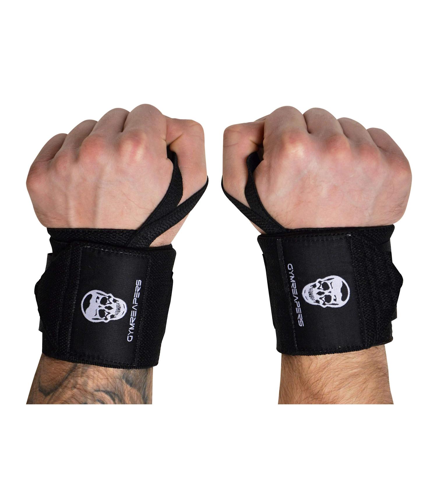 Gymreapers Competition Grade Weightlifting Wrist Wraps - 18 Professional Quality Support for Powerlifting & Bodybuilding - Buy Online on GoSupps.com