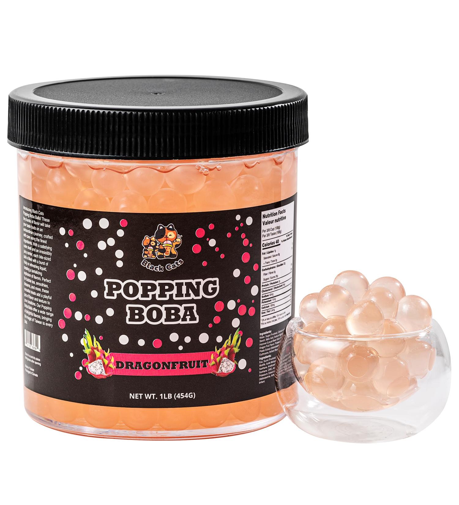 Popping Boba Pearls | Dragonfruit Flavor | 1LB (454g) | Bursting Tea Balls for Drinks Desserts Smoothies and Snack Toppings | Bubble Tea Tapioca Pearl Mix - Buy Online on GoSupps.com