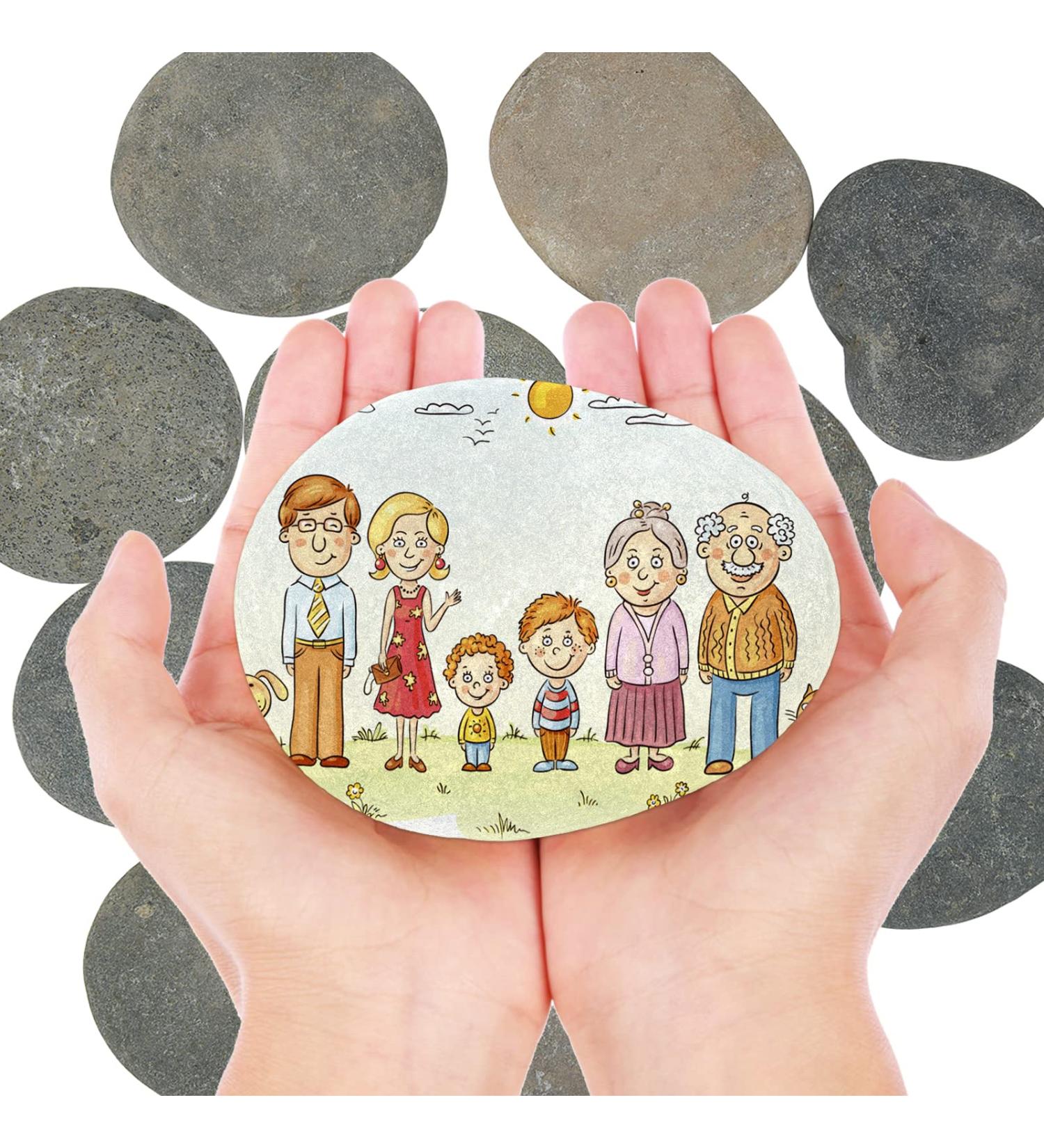 Lulonpon 10-Piece Extra Large Painting Rocks - Smooth Bulk Flat Rocks for Kids - 4-4.3 Inches Gray-Middle - Arts and Crafts Supplies - Buy Online on GoSupps.com