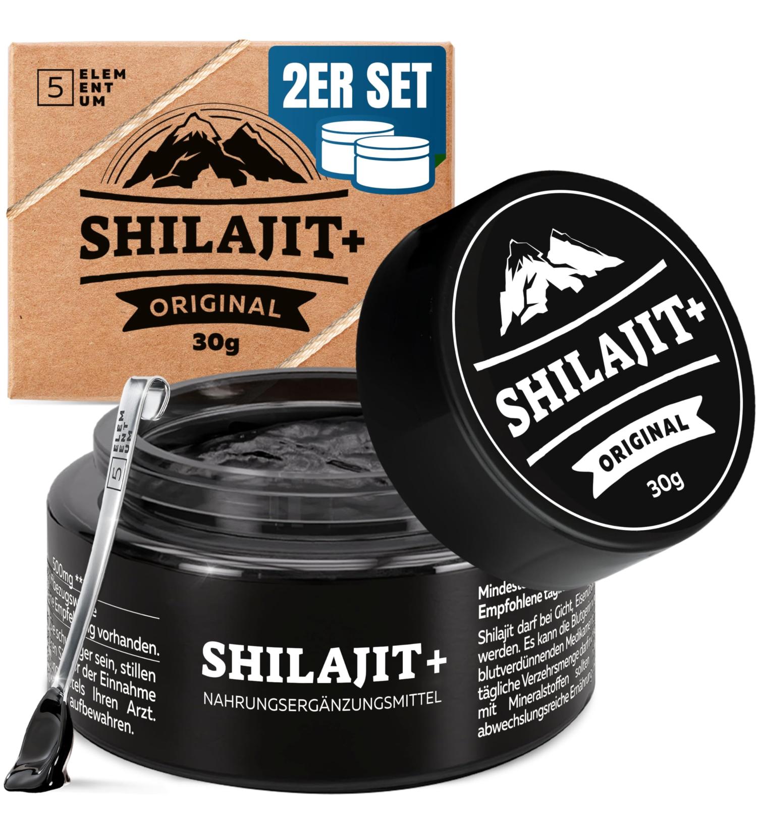 5 elementum Shilajit Original Himalaya for Men - 30g Premium High-Dose Shilajit from the Himalayan Mountains - Pack of 2