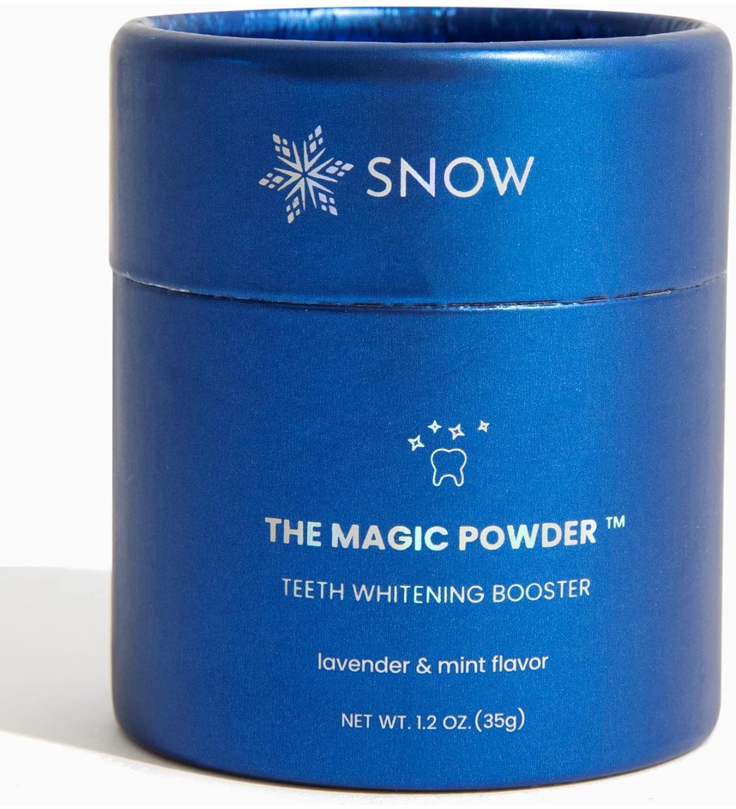Snow Teeth Whitening Magic Powder - Whitening Kit Supplement with Calcium Carbonate - Lavender & Mint Flavor - 18 gr - Buy Online on GoSupps.com