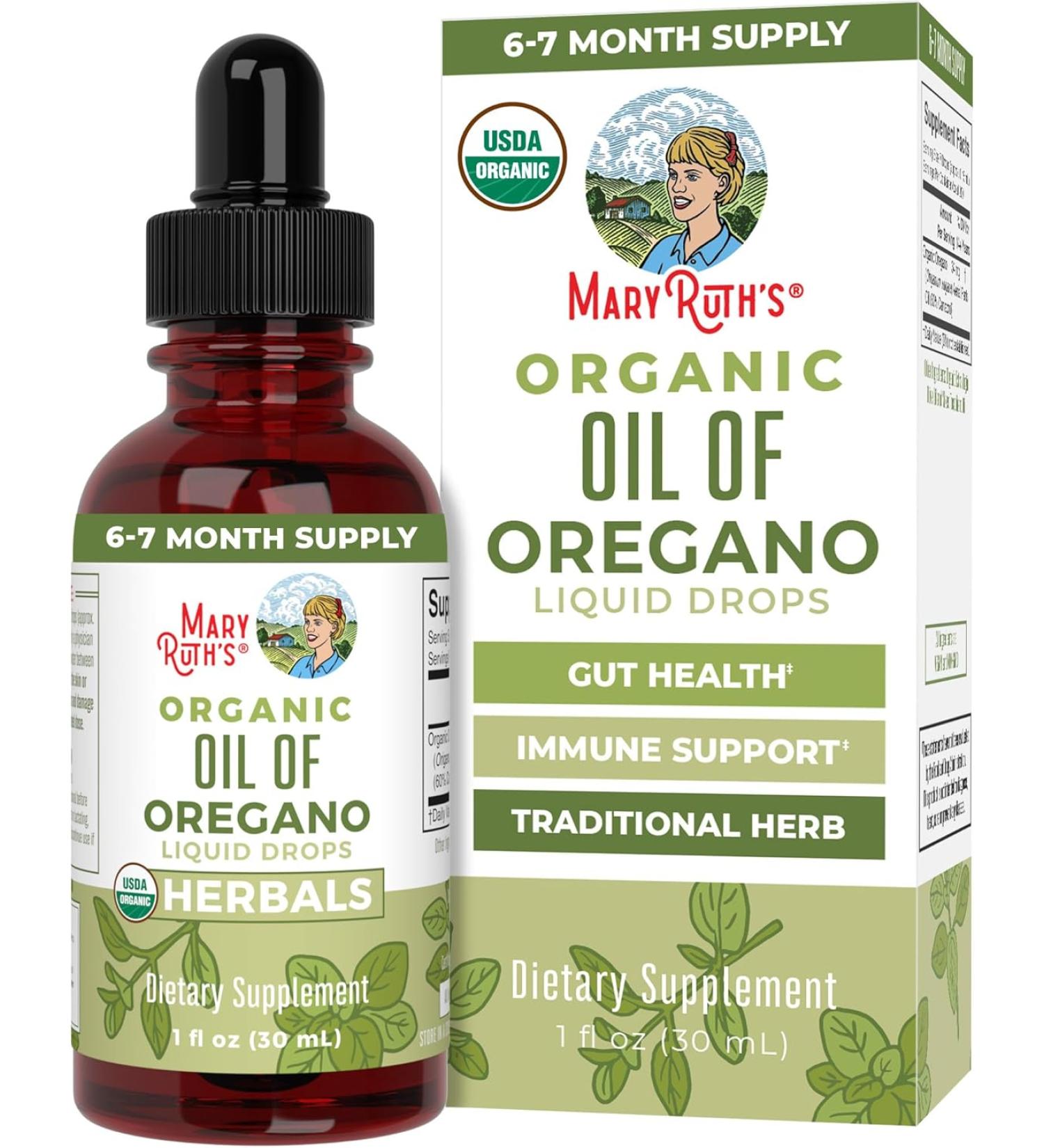 USDA Organic Oregano Oil Drops - 6 Month Supply | Immune & Digestive Support | Vegan, Sugar-Free, Non-GMO | 1 Fl Oz - Buy Online on GoSupps.com