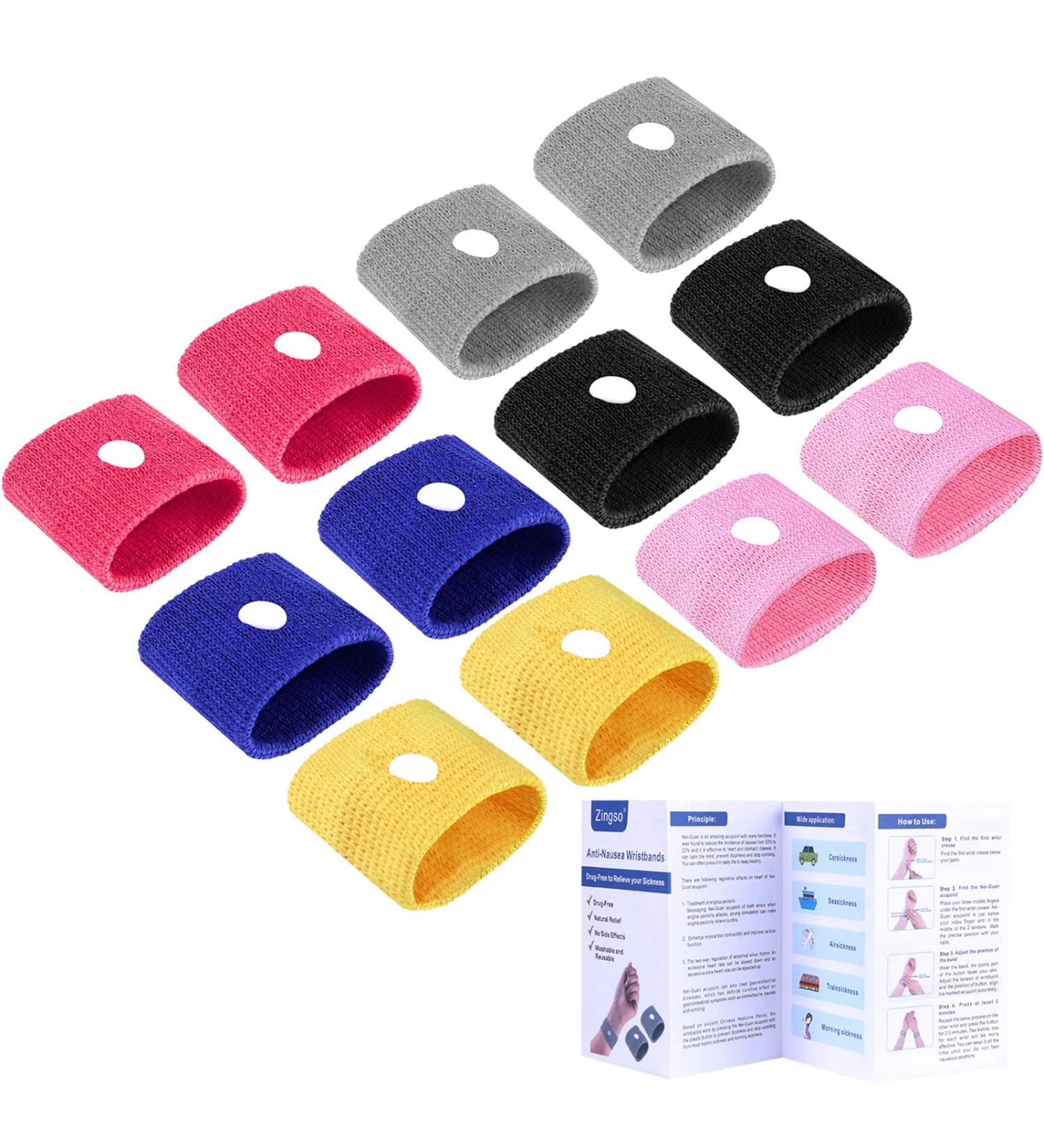 Zingso Anti Travel Sickness Bands - 6 Pairs Motion Relief Wristbands - Kids & Adults - Natural Acupressure Nausea Relief - Car, Sea, Flying, Pregnancy - Buy Online on GoSupps.com