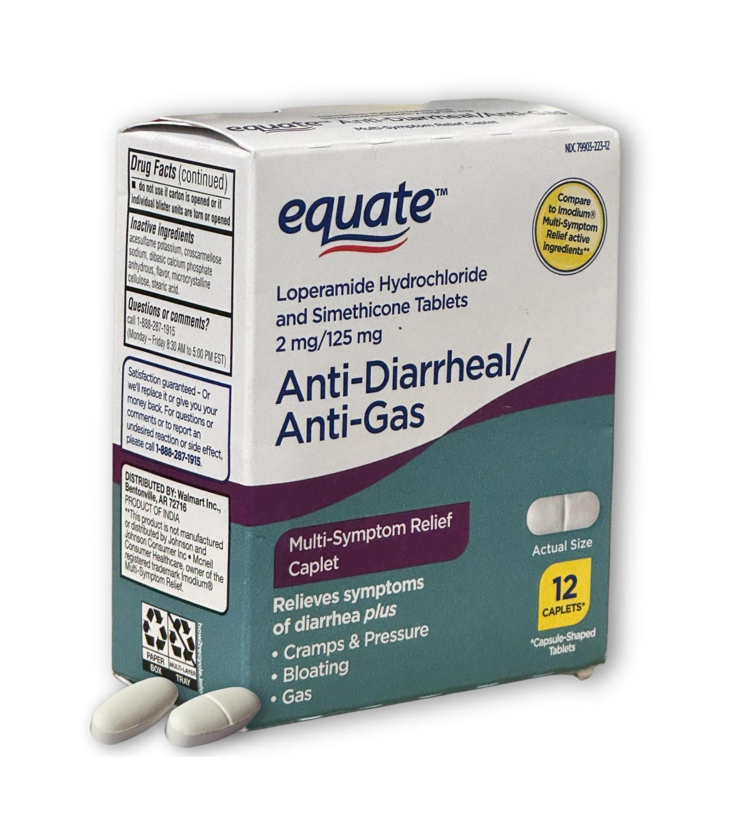 FUSION SHOP STORE Smart choices meaningful life! Anti Diarrheal Tablets- with Loperamide 2mg & Simethicone 125mg 12 Count (Pack of 1) - Buy Online on GoSupps.com