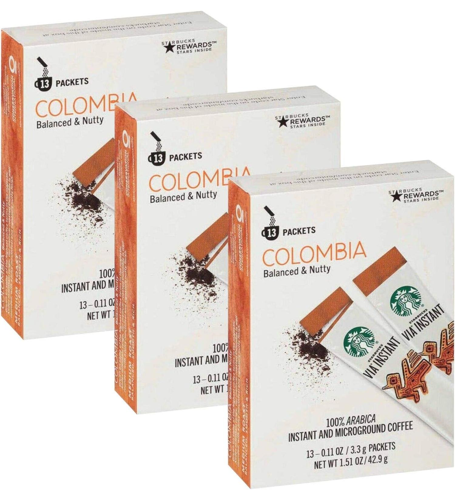 Starbucks VIA Instant Coffee, Colombia, 13 CT Pack - 3 - Buy Online on GoSupps.com