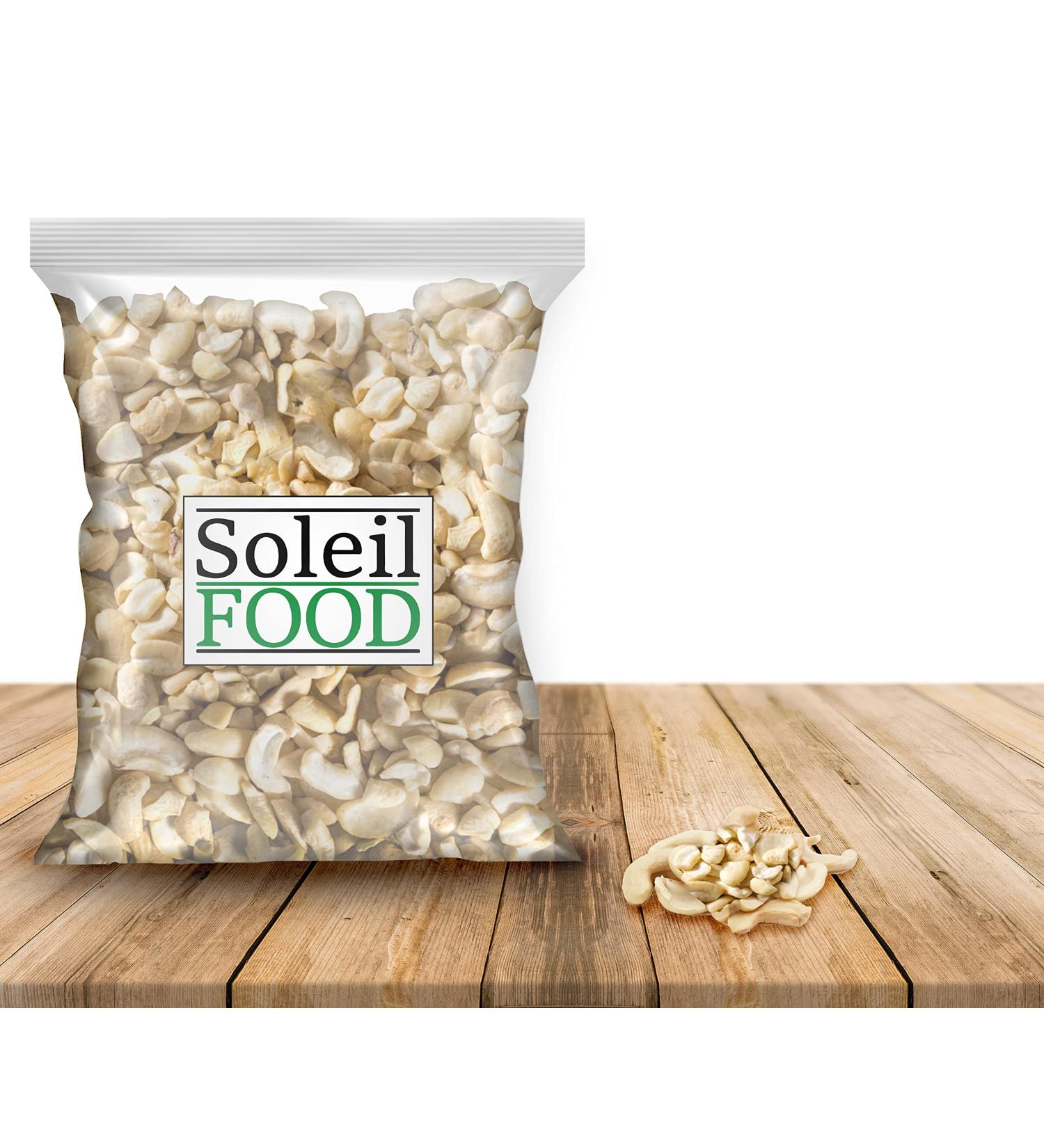 SoleilFOOD Cashew Pieces 1kg - Raw Healthy Protein-Rich Vegan Cashew Nuts - Buy Online on GoSupps.com