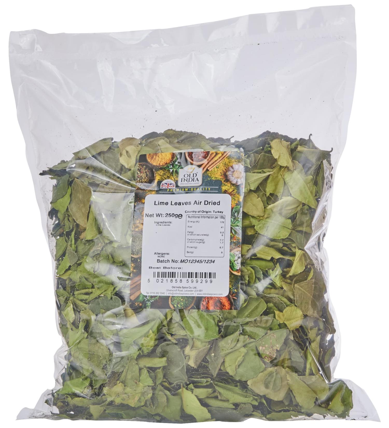Old India Lime Leaves 250g Premium Air-Dried Leaves for Authentic Cooking - Buy Online on GoSupps.com