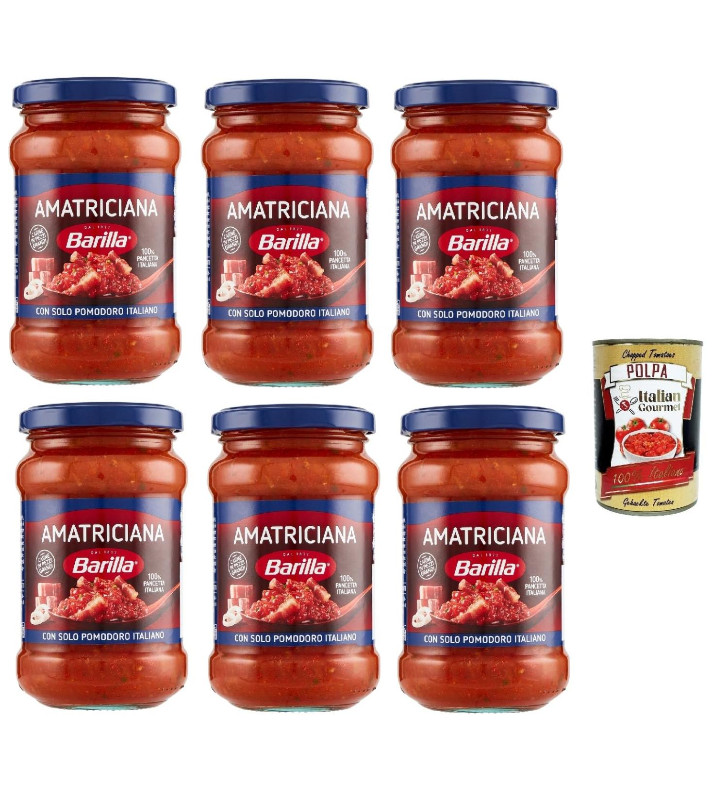  Italian Gourmet E.R. Barilla Amatriciana Pasta Sauces - Ready Tomato - Bacon Onion and Chilli Sauce - 400g + Italian Gourmet Polpa 400g - Buy Online on GoSupps.com