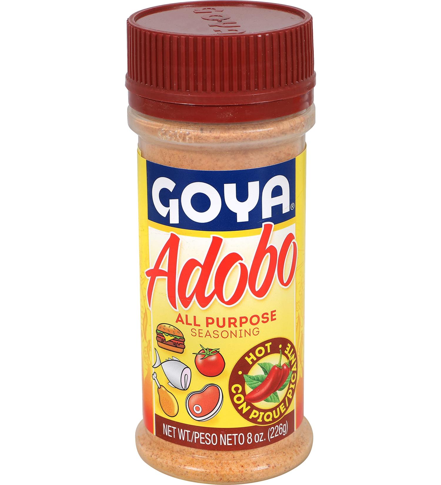 Goya Adobo All Purpose Seasoning Hot 8oz - Spicy Flavor Enhancer for Authentic Latin Dishes - Buy Online on GoSupps.com