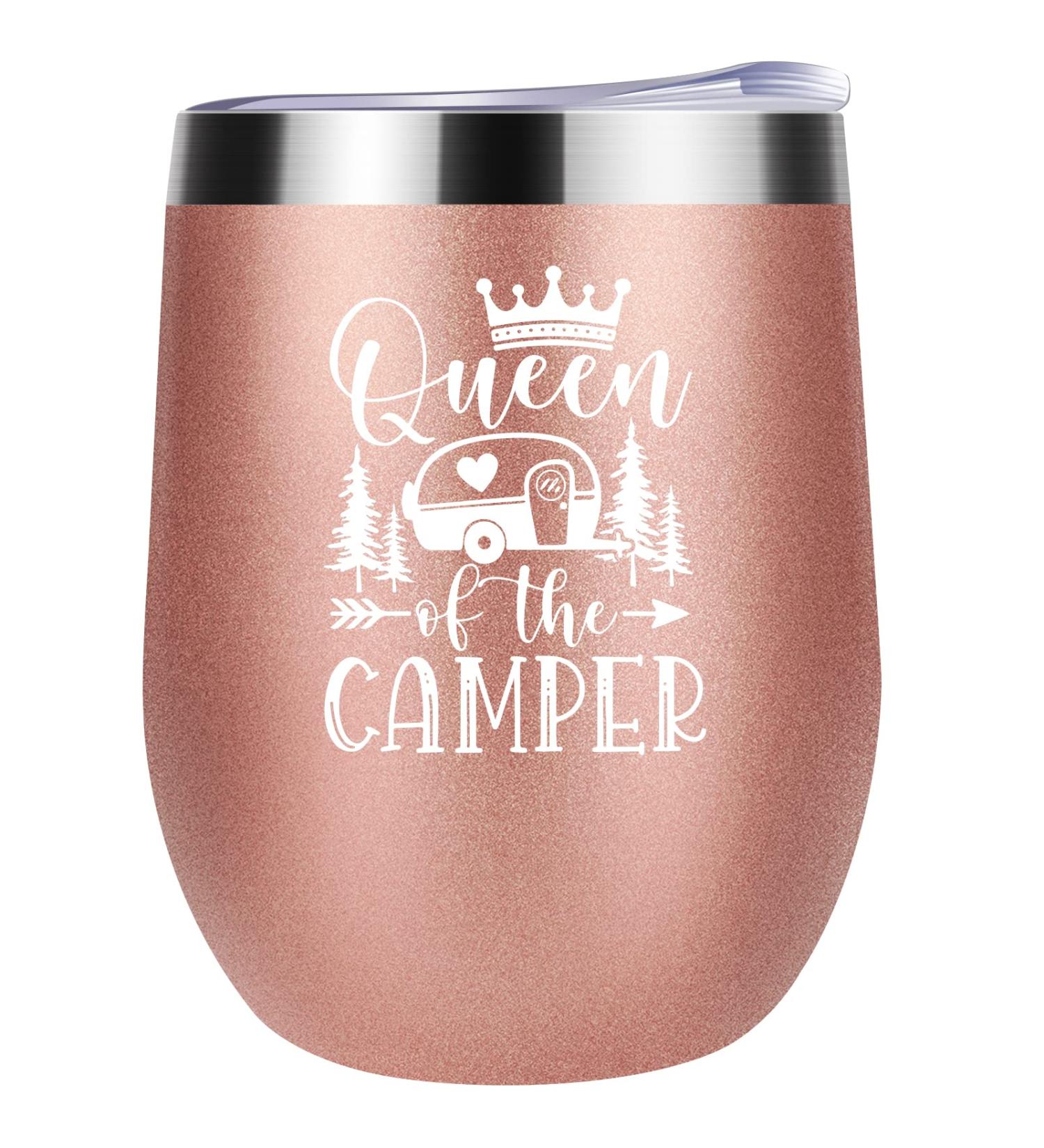 Hopedoit Camping Gifts Wine Tumbler 12OZ Camping Gifts for Women Camper Gifts Gifts for Campers Queen of The Camper Gifts for RV Campers Camping Gifts for Camper Cool Gifts for Camping Lovers 1 Count (Pack of 1) Queen of the Camper 1 - Buy Online on GoSupps.com