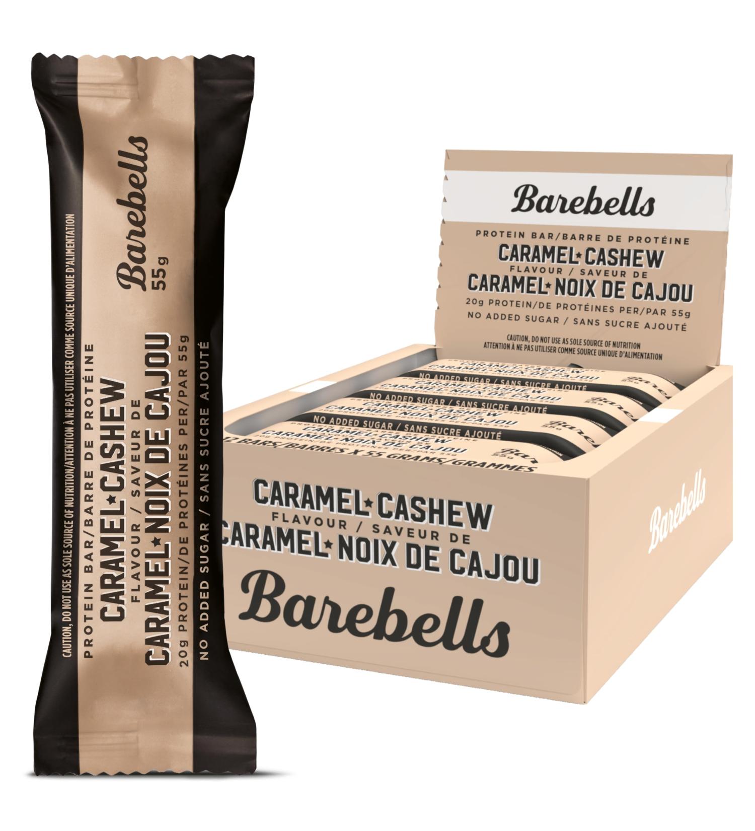 Barebells Protein Bars Caramel Cashew - 12 Count 1.9oz Bars with 20g of High Protein - Chocolate Protein Bar with 1g of Total Sugars - Perfect on The Go Protein Snack & Breakfast Bar Caramel Cashew 12 Count (Pack of 1) - Buy Online on GoSupps.com
