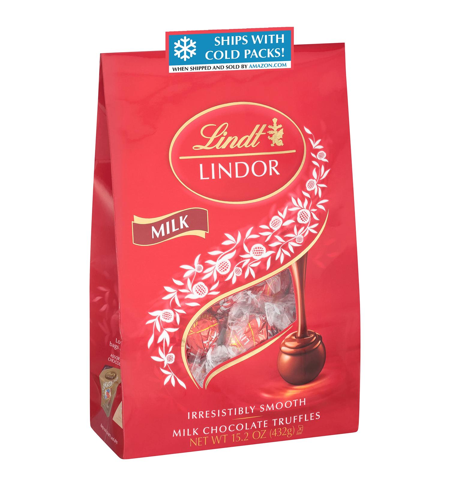 Lindt LINDOR Milk Chocolate Candy Truffles 15.2 oz. Bag - Buy Online on GoSupps.com