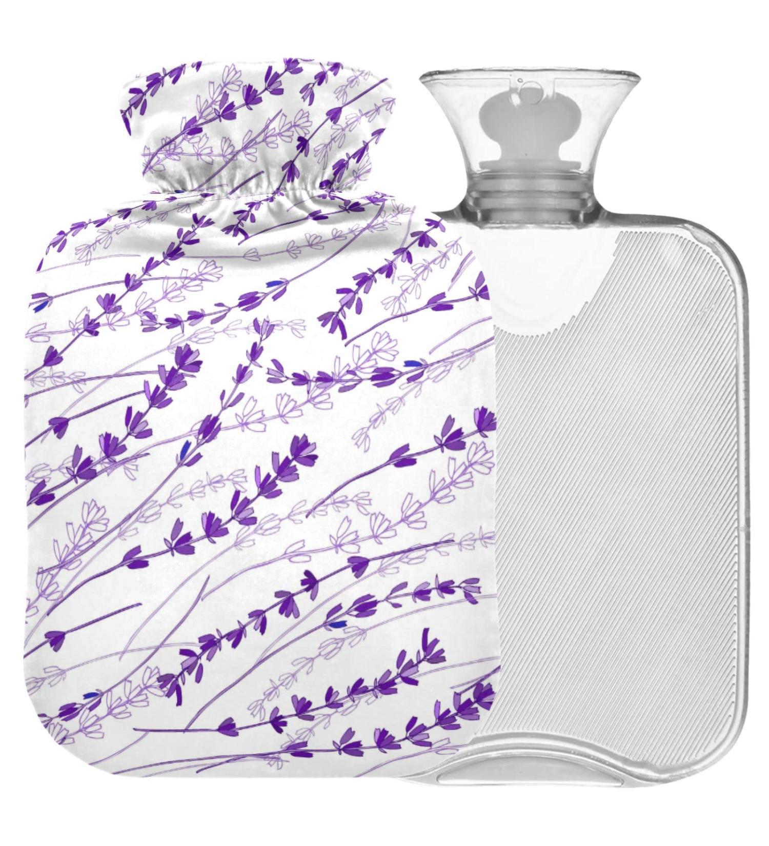 Naanle Lavender Flower Hot Water Bottle 2L - Pain Relief & Heat Therapy for Menstrual Cramps | Leak-Proof & Stylish Cover - Buy Online on GoSupps.com