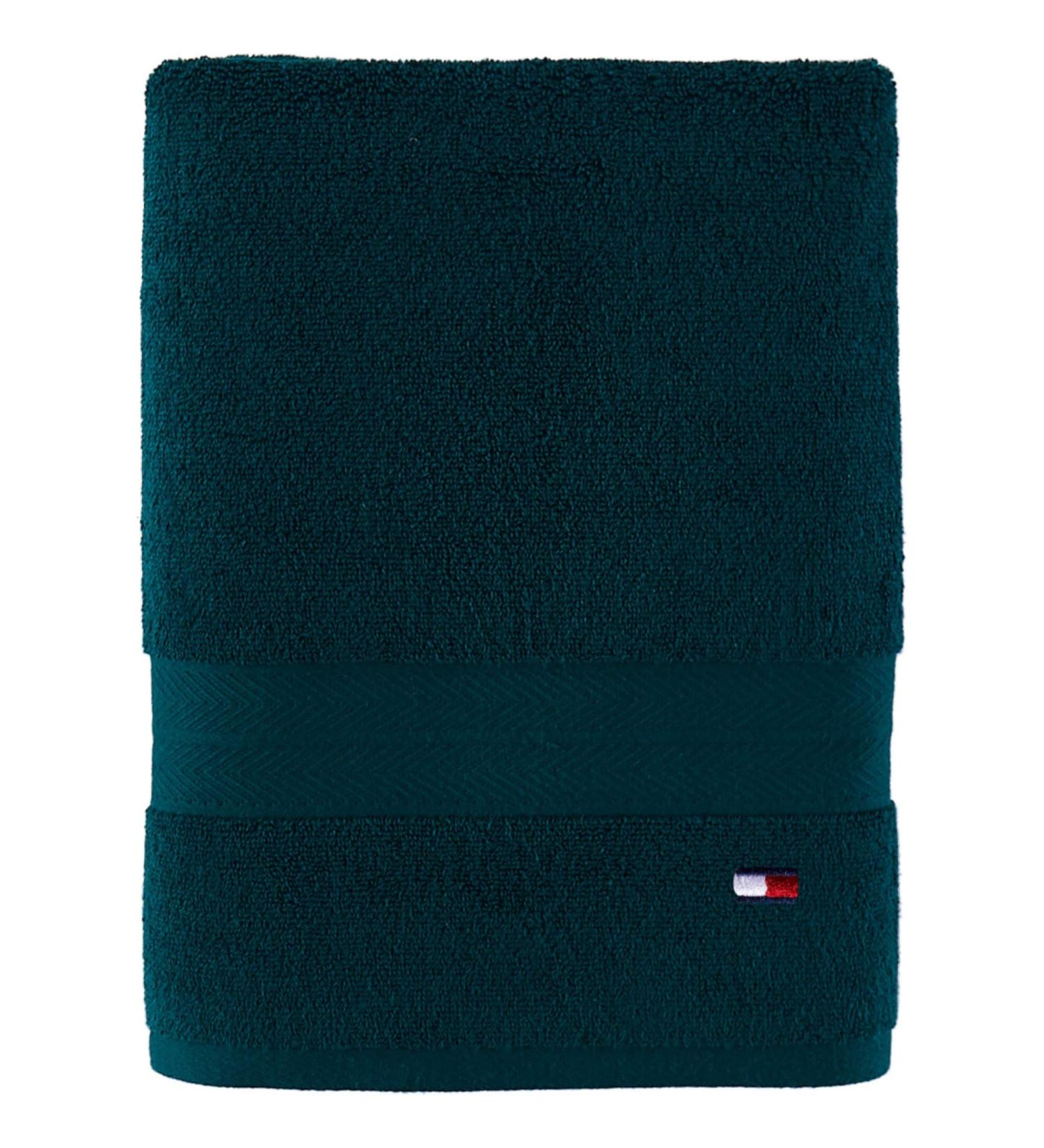 Tommy Hilfiger Modern American Solid Bath Towel - 30 x 54 Inches, 100% Cotton, 574 GSM - Botanical Garden Color - Buy Online on GoSupps.com