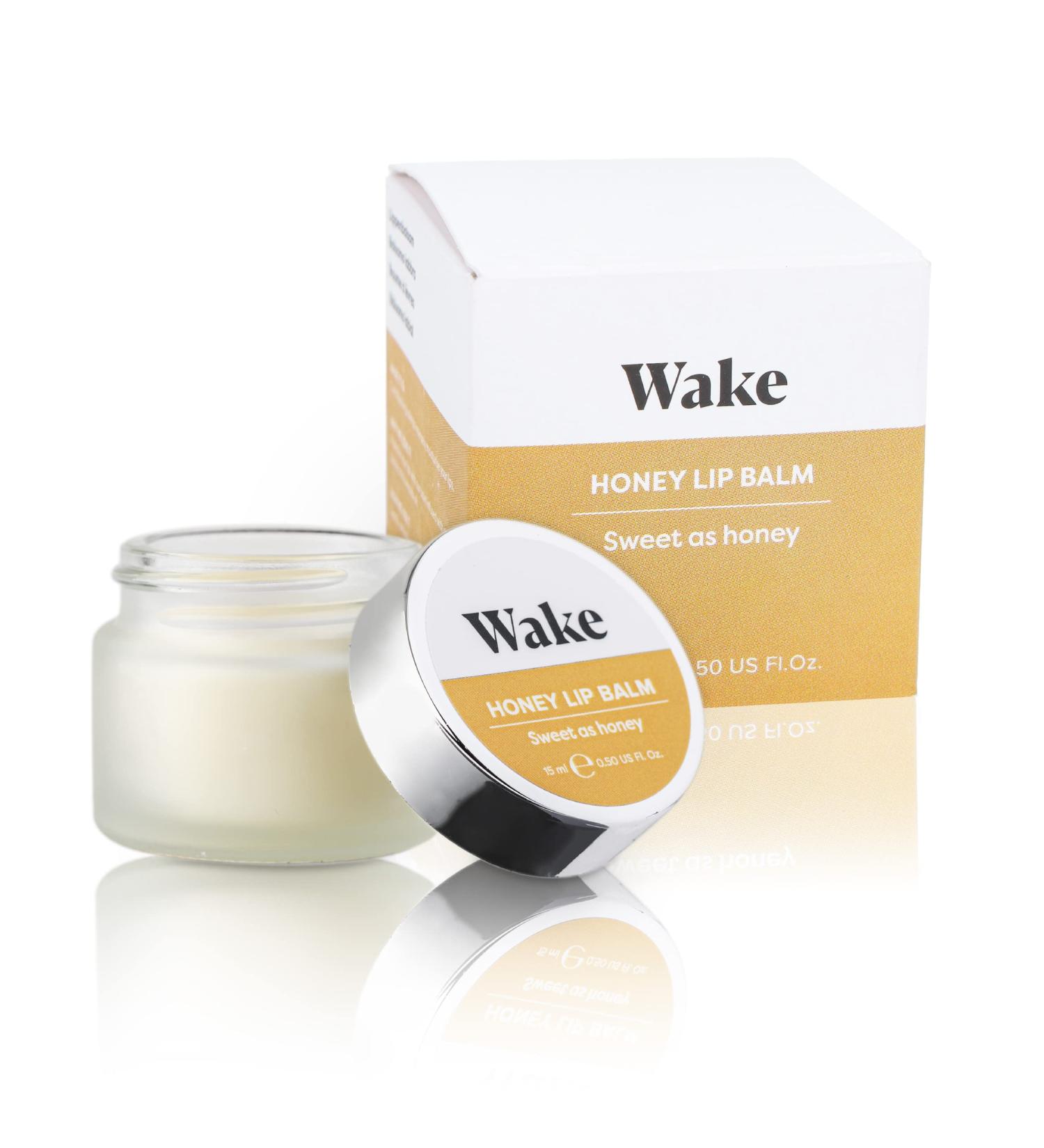 Wake Skincare Honey Lip Balm - Natural Beeswax Lip Balm - Coconut Lip Balm - Natural Lip Balm with Avocado Oil and Vitamin E - Lip Care for Hydrated Lips - Buy Online on GoSupps.com