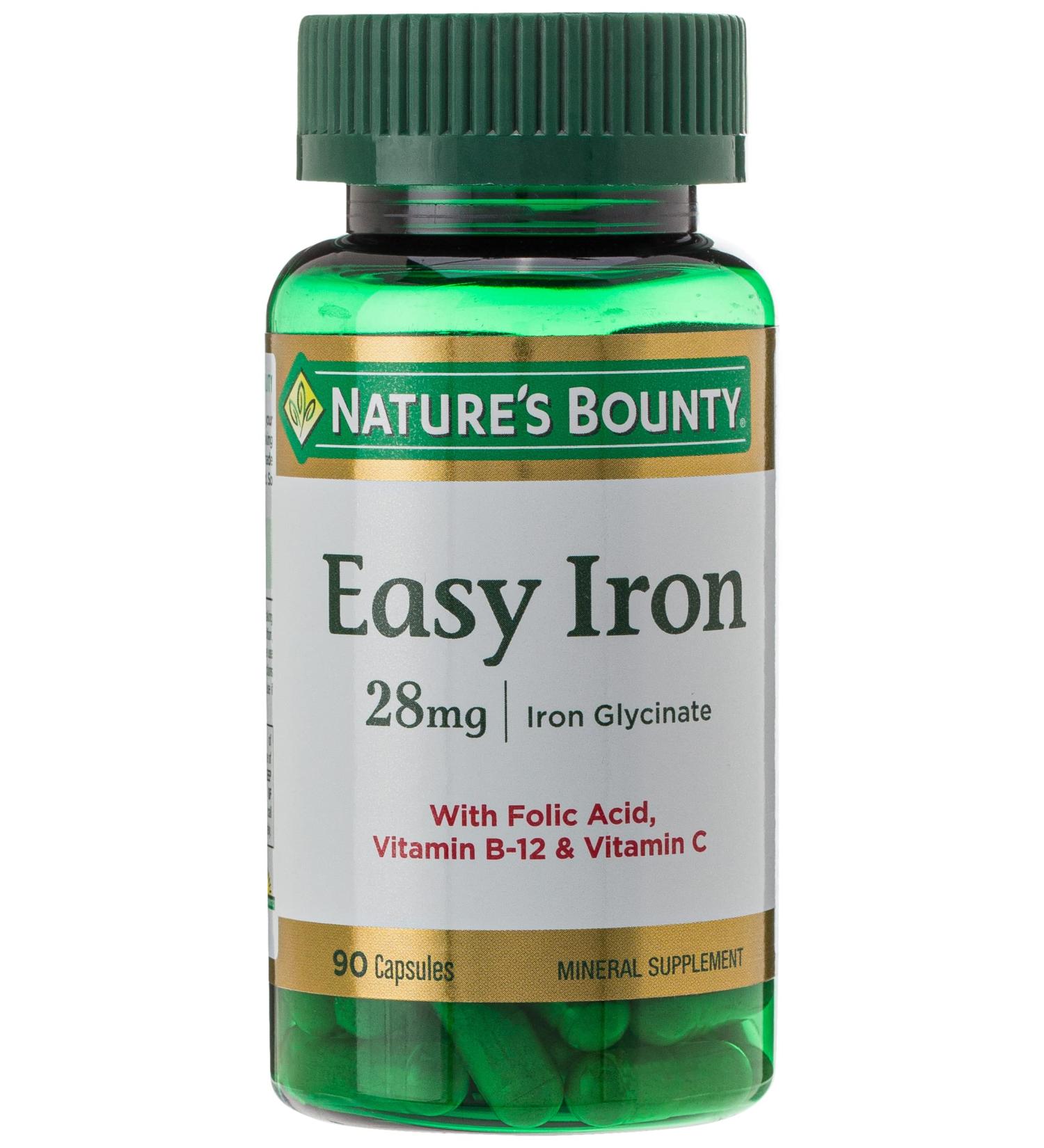 Nature's Bounty Gentle Iron 28mg - 90 Capsules | Easy on the Stomach - Buy Online on GoSupps.com