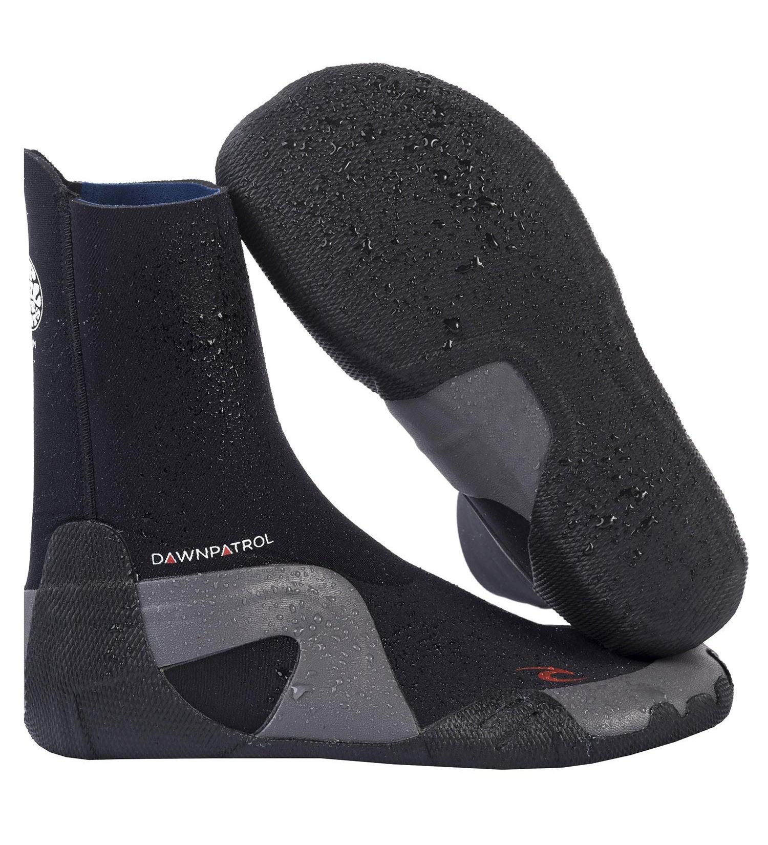 Rip Curl Dawn Patrol 5MM Round Toe Neoprene Wetsuit Boots Shoes - Black - Unisex - Easy Slide on System - SOS - Sensitive Sole 3