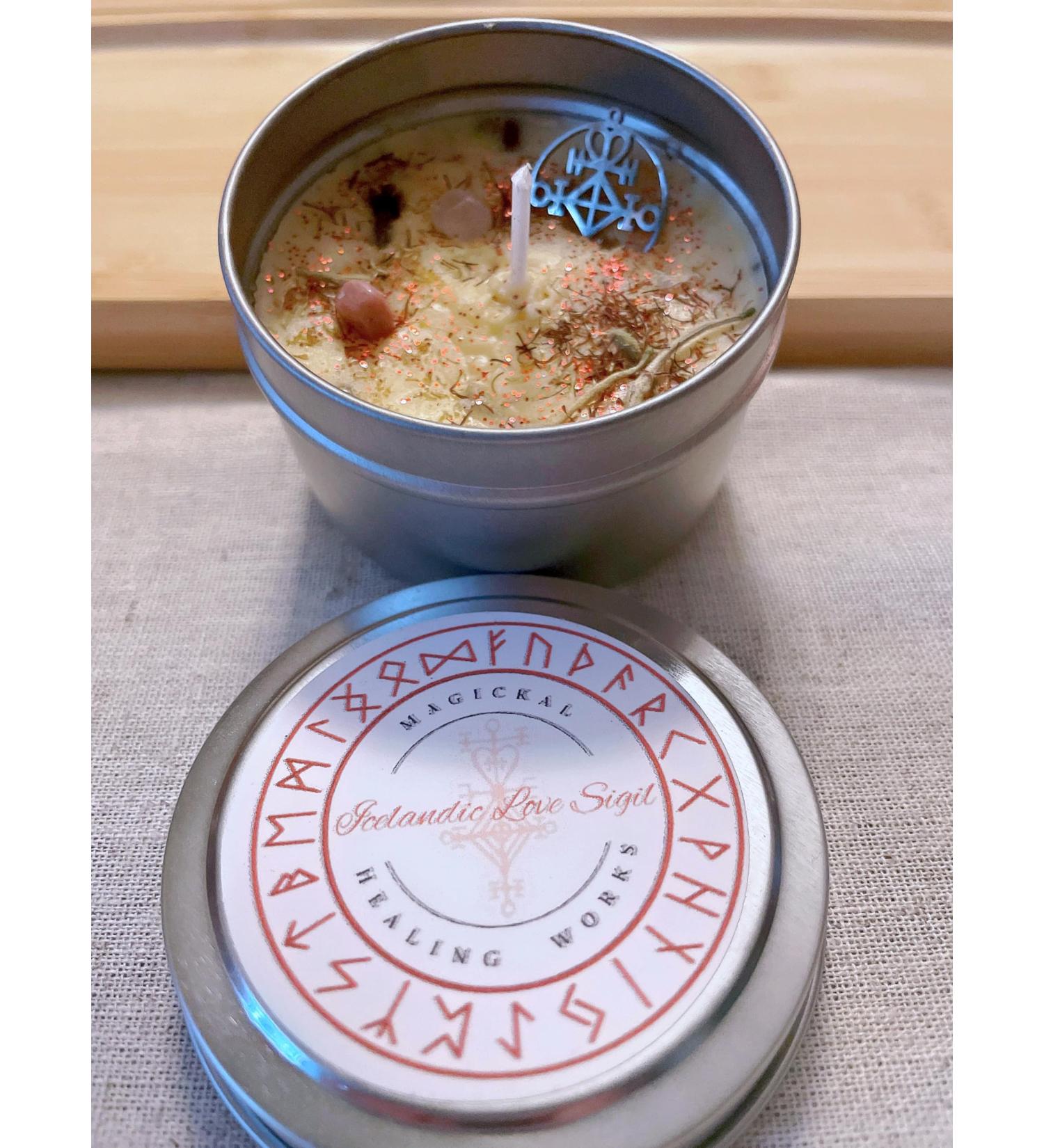 Aromatherapy Soy Wax Intention Candle - Love Sigil - Rose Gardenia & Lily - International Shipping Available - Buy Online on GoSupps.com