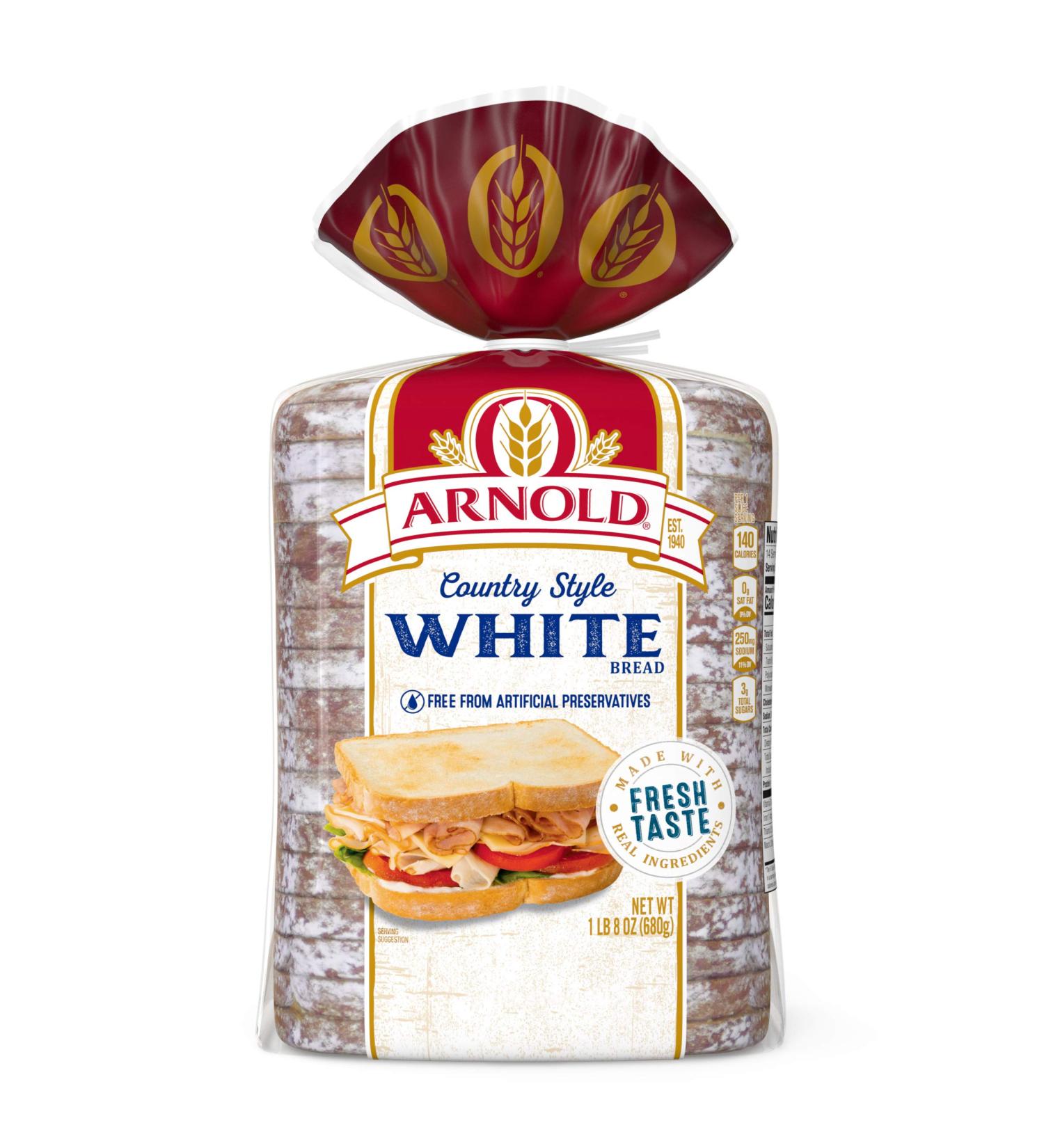 Arnold Country White Bread 24 oz - Soft Texture & Homemade Taste - Buy Online on GoSupps.com
