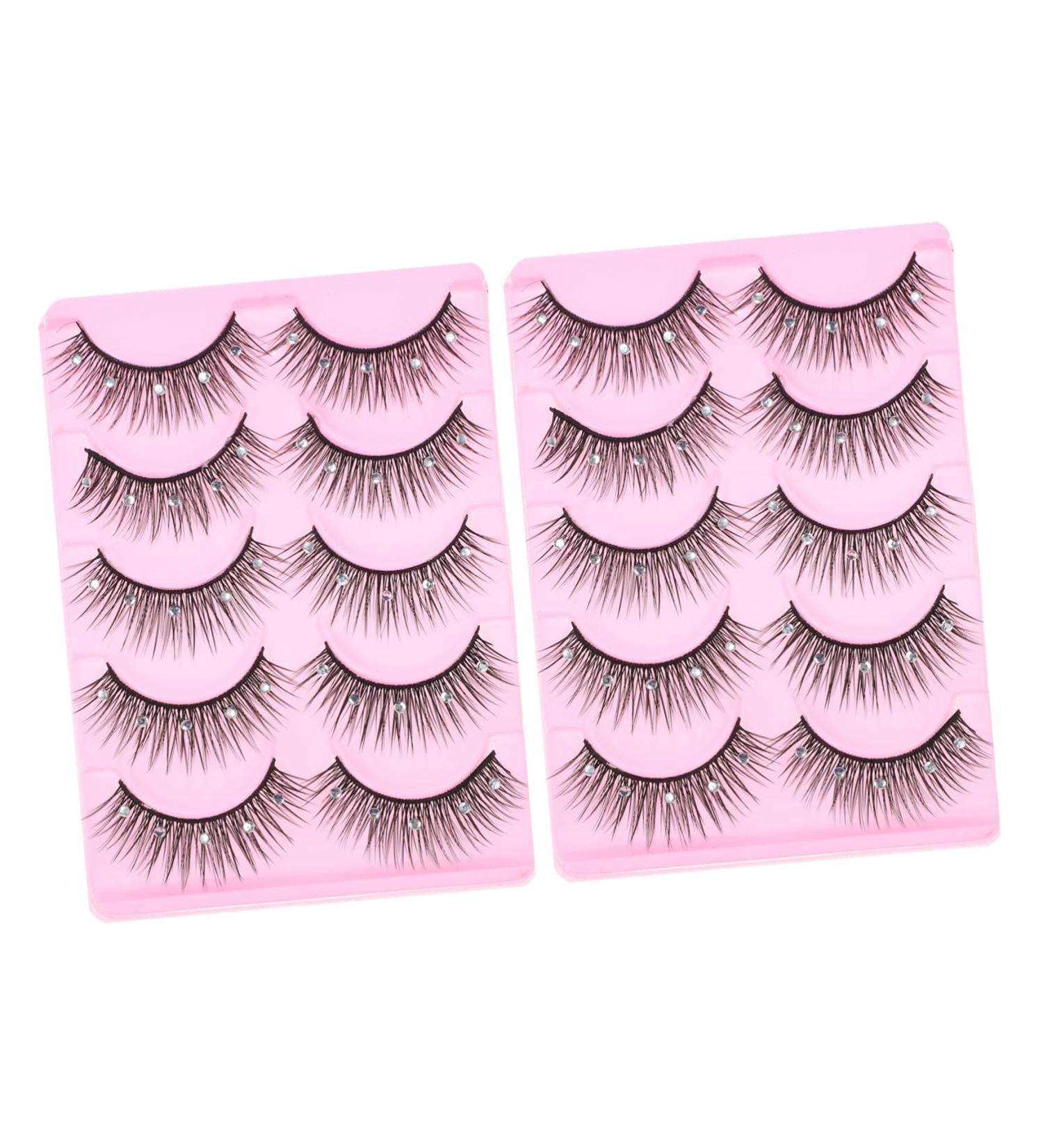 minkissy Korean Decor 10 Pairs Diamond Rhinestone Embellishments Curled False Lashes Colored Lash Extensions Decore Lash Decor Cosmetic Lashes South Korea Artificial Miss Chemical Fiber - Buy Online on GoSupps.com