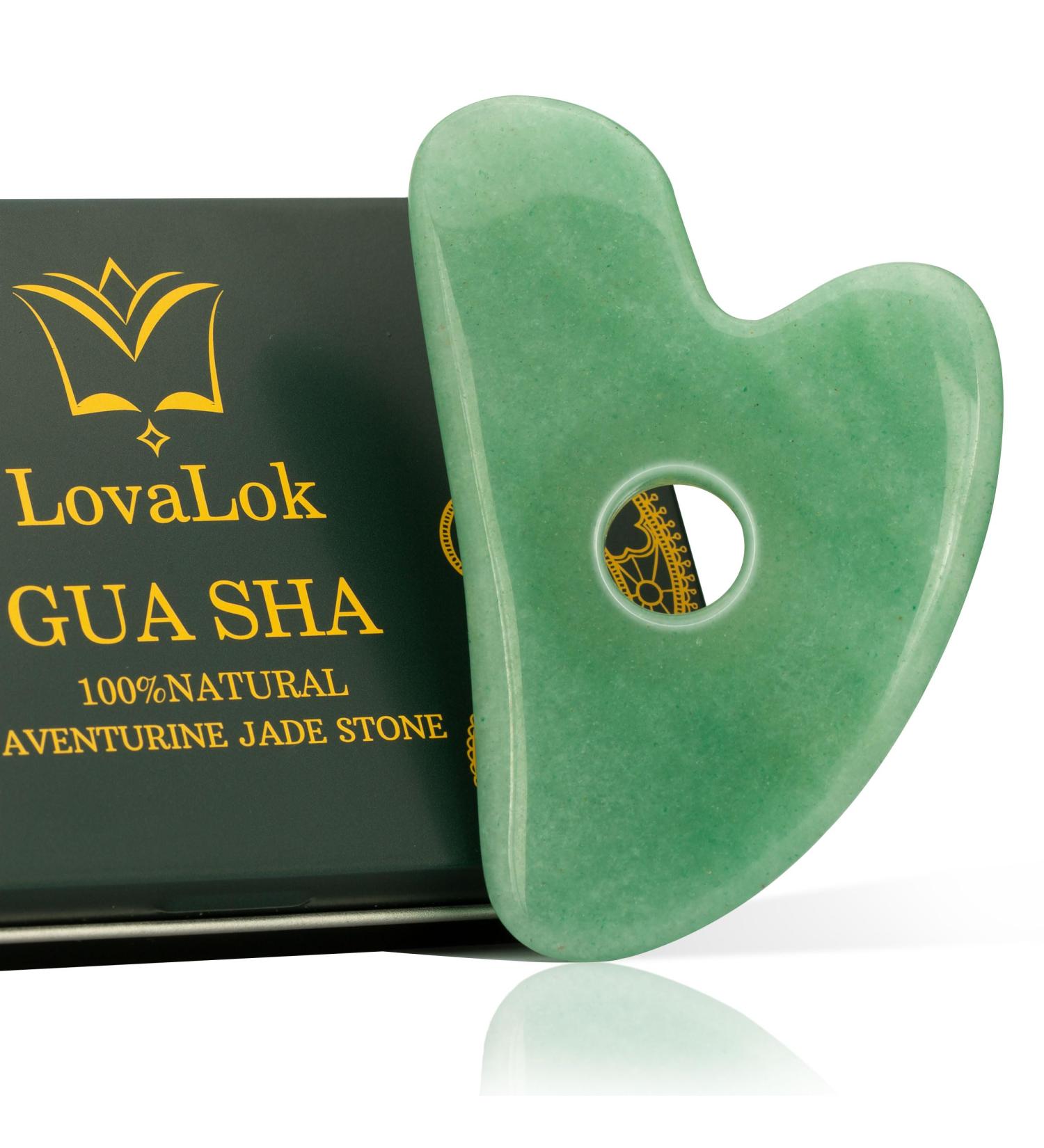 Buy Gua Sha Facial Tools | Natural Jade Stone Green & SPA Acupuncture Therapy for Face Massage & Sculpting - Buy Online on GoSupps.com