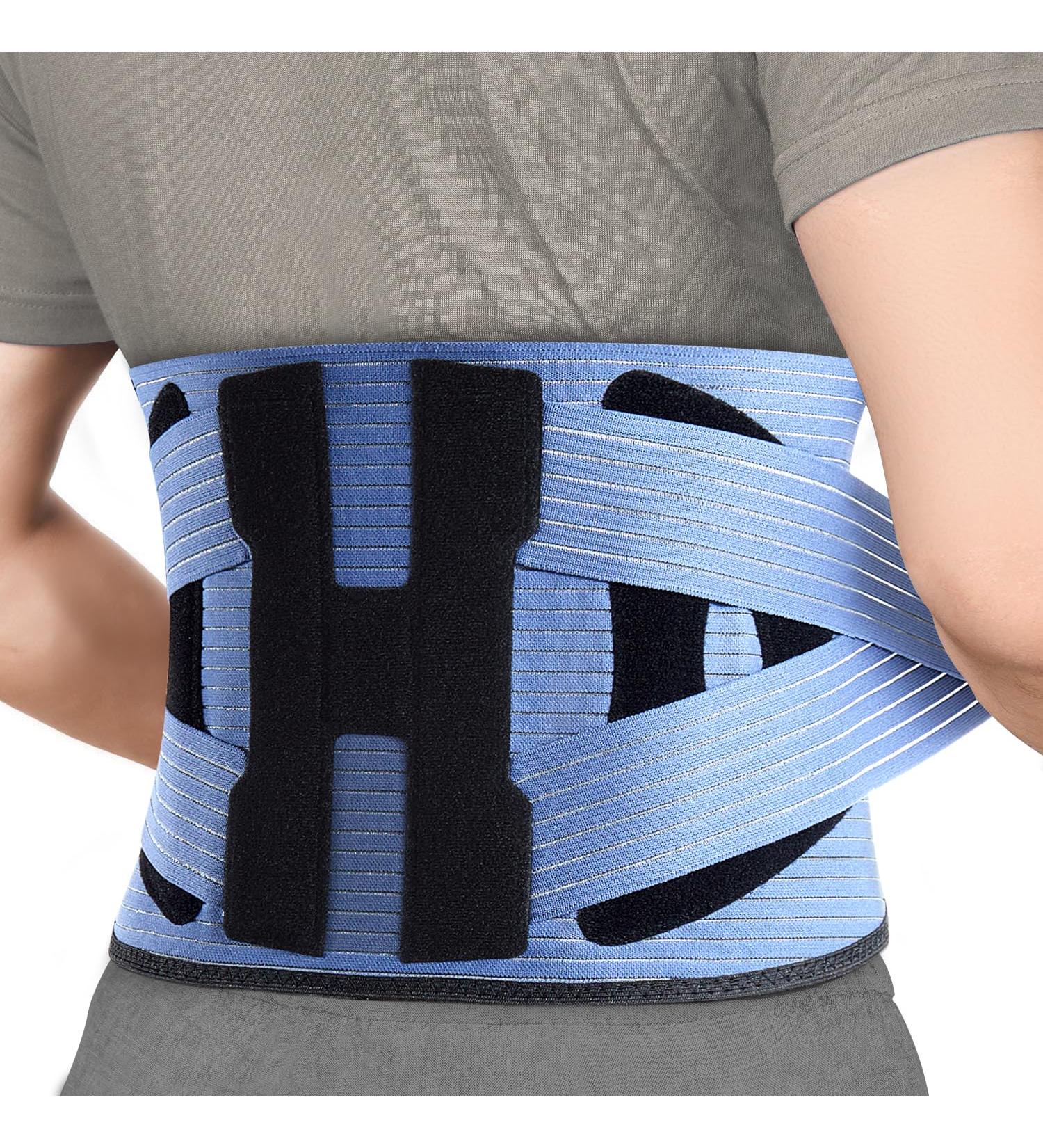 NEENCA Back Support Brace Adjustable Lumbar Support for Pain Relief of Back/Lumbar/Waist Waist Wrap with Spring Stabilizers for Injury Herniated Disc Sciatica Scoliosis and more - FSA/HSA APPROVED Black-blue Large - Buy Online on GoSupps.com