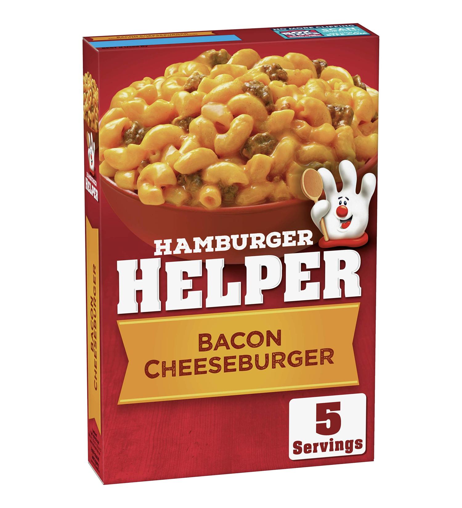 Hamburger Helper Bacon Cheeseburger Macaroni Meal 5.1 oz - Pack of 6 | Delicious and Convenient Dinner Option - Buy Online on GoSupps.com