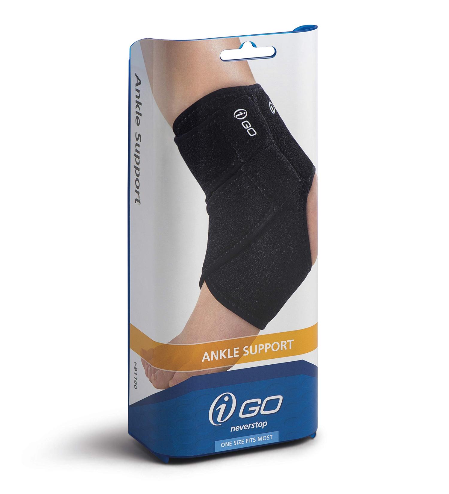 iGO i-91100 Ankle Support - Adjustable One Size Ideal for Injury Recovery & Stability | International Shipping Available - Buy Online on GoSupps.com