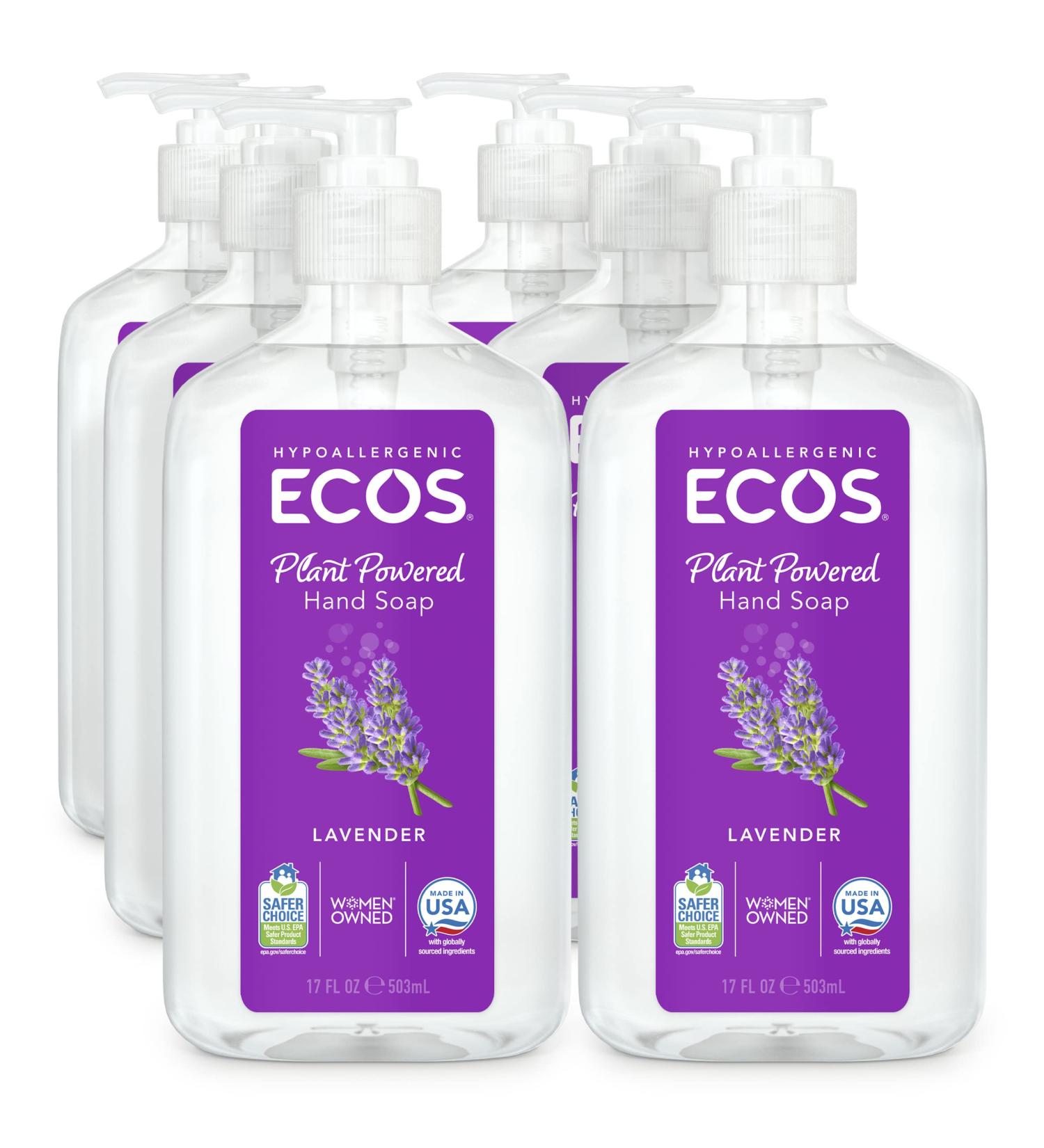 Buy ECOS Hypoallergenic Lavender Hand Soap (17oz, 6-Pack) - Earth Friendly Products - Buy Online on GoSupps.com
