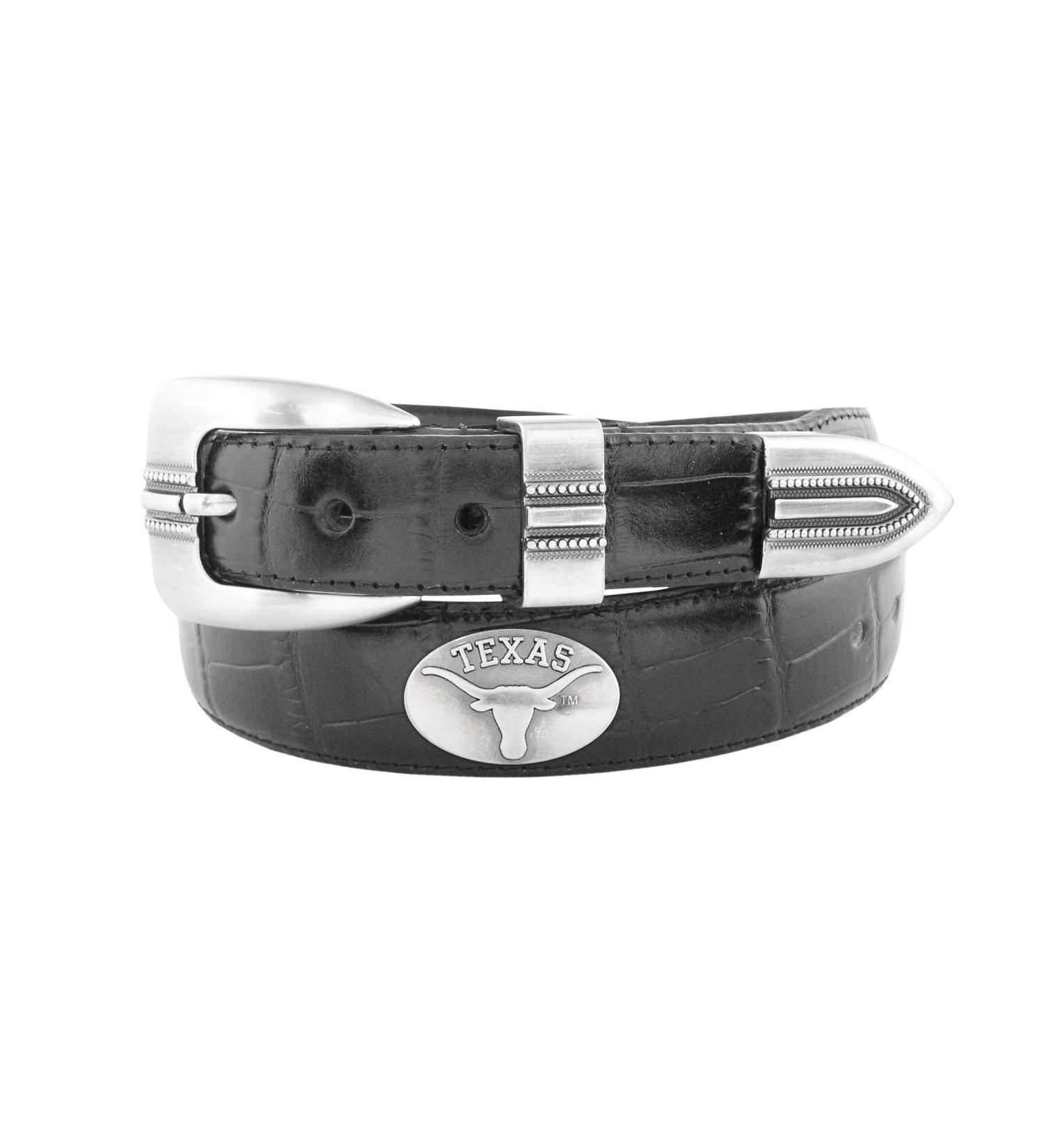 Zeppelin Products Inc. NCAA Texas Longhorns Crocodile Tip Leather Concho Belt